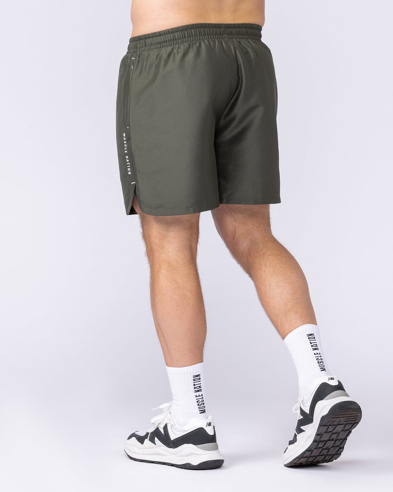 Standard Shorts Dark Khaki - Muscle Nation men's gym shorts, view 2