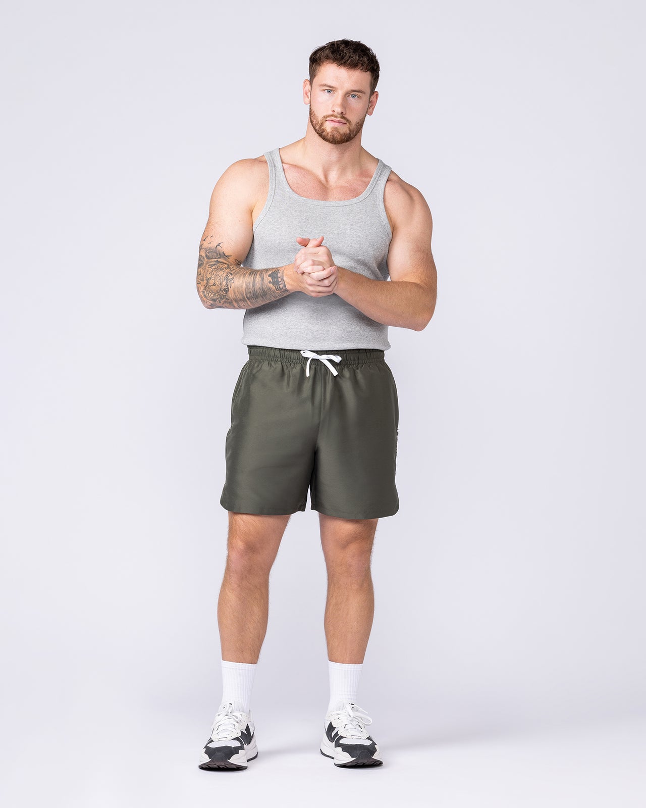 Standard Shorts Dark Khaki - Muscle Nation men's gym shorts, view 6