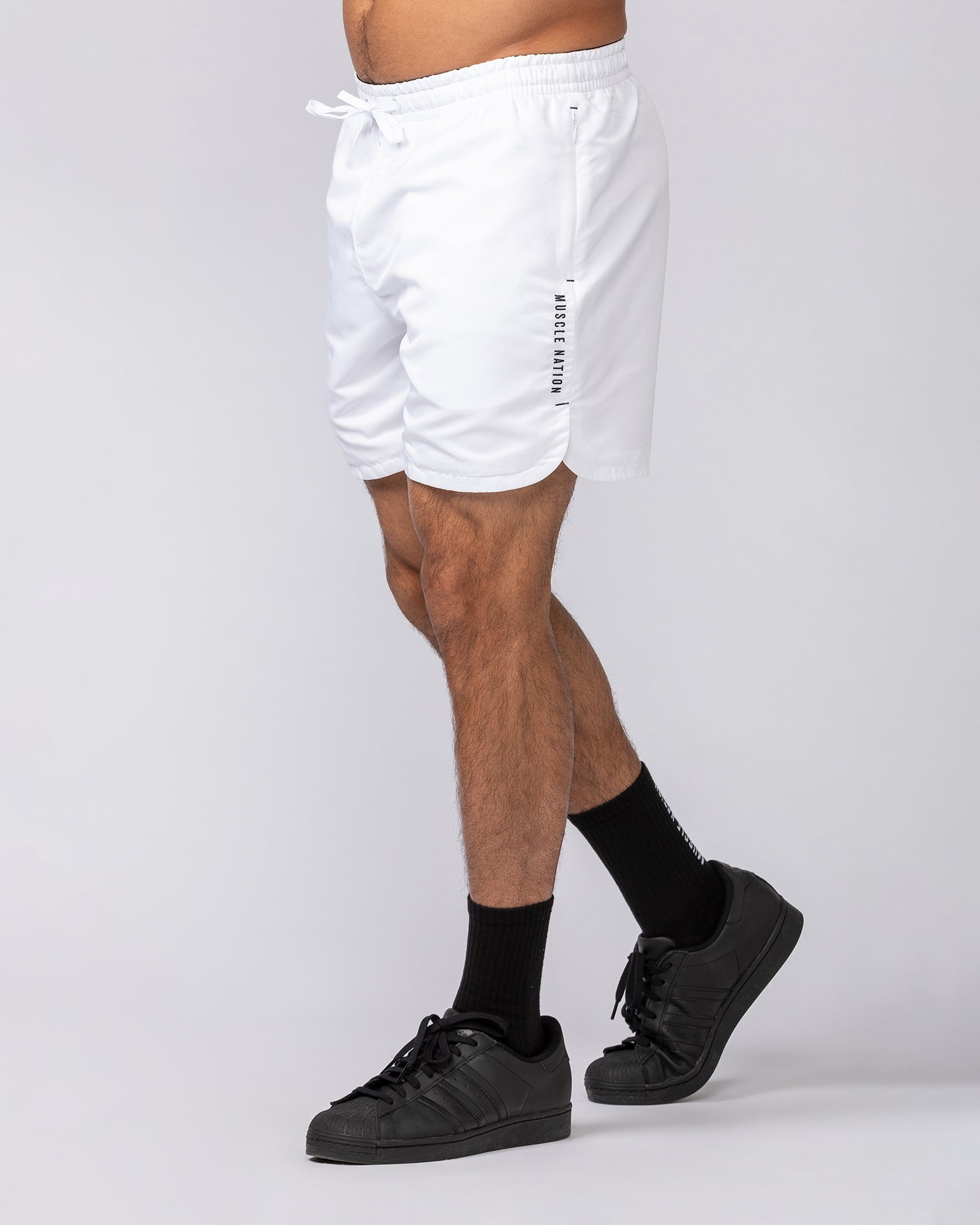 Standard Shorts - White-Shorts-S-072501WHT-S-MNAPPRL42830-4-Muscle Nation