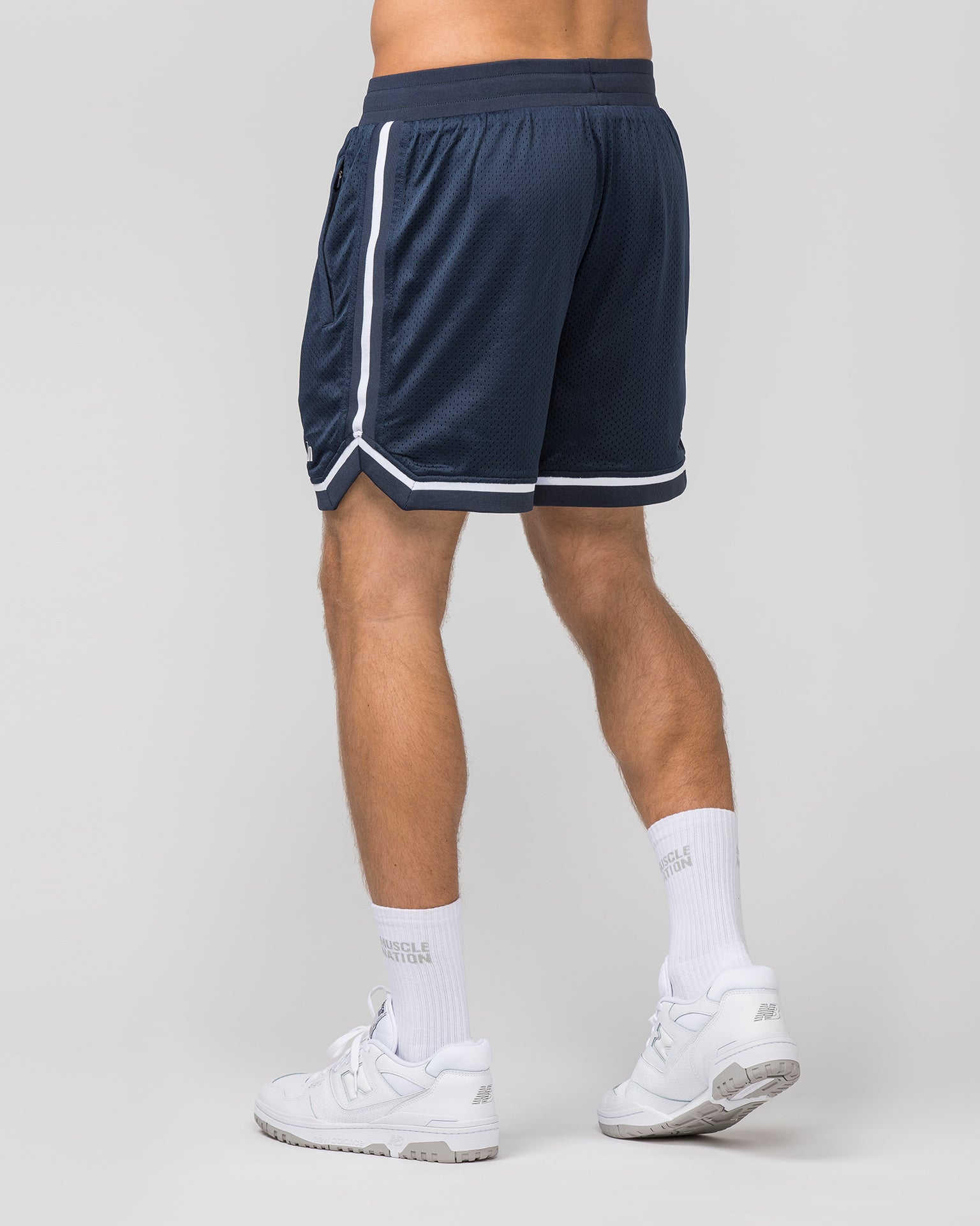 Mens 5" Basketball Shorts - Navy-Shorts-S-042365NAVY-S-MNAPPRL22382-4-Muscle Nation