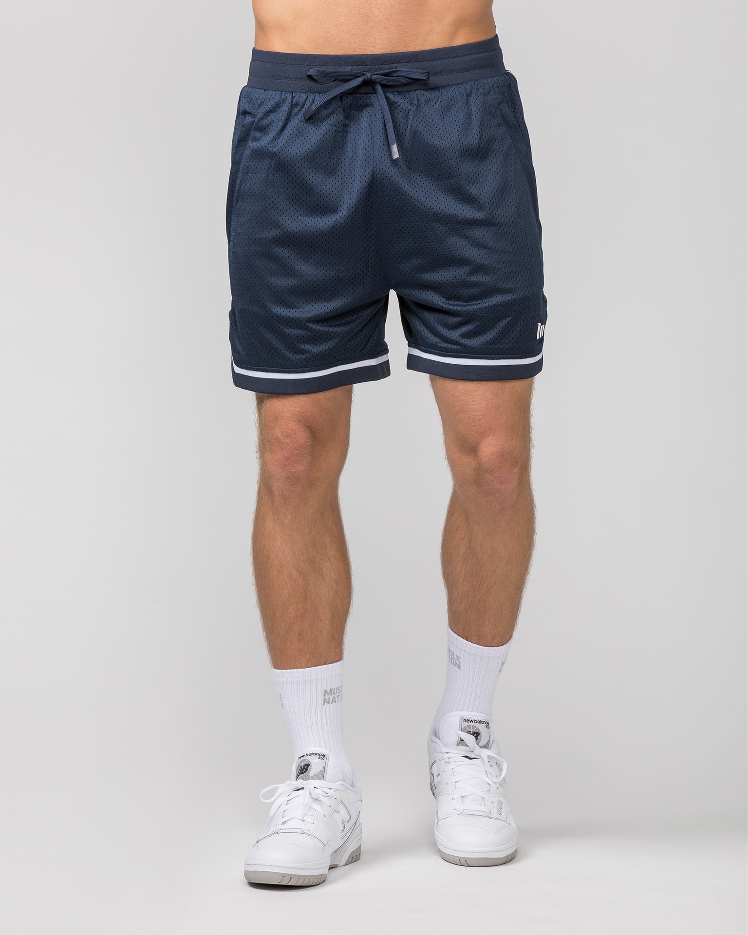 Mens 5" Basketball Shorts - Navy-Shorts-S-042365NAVY-S-MNAPPRL22382-2-Muscle Nation