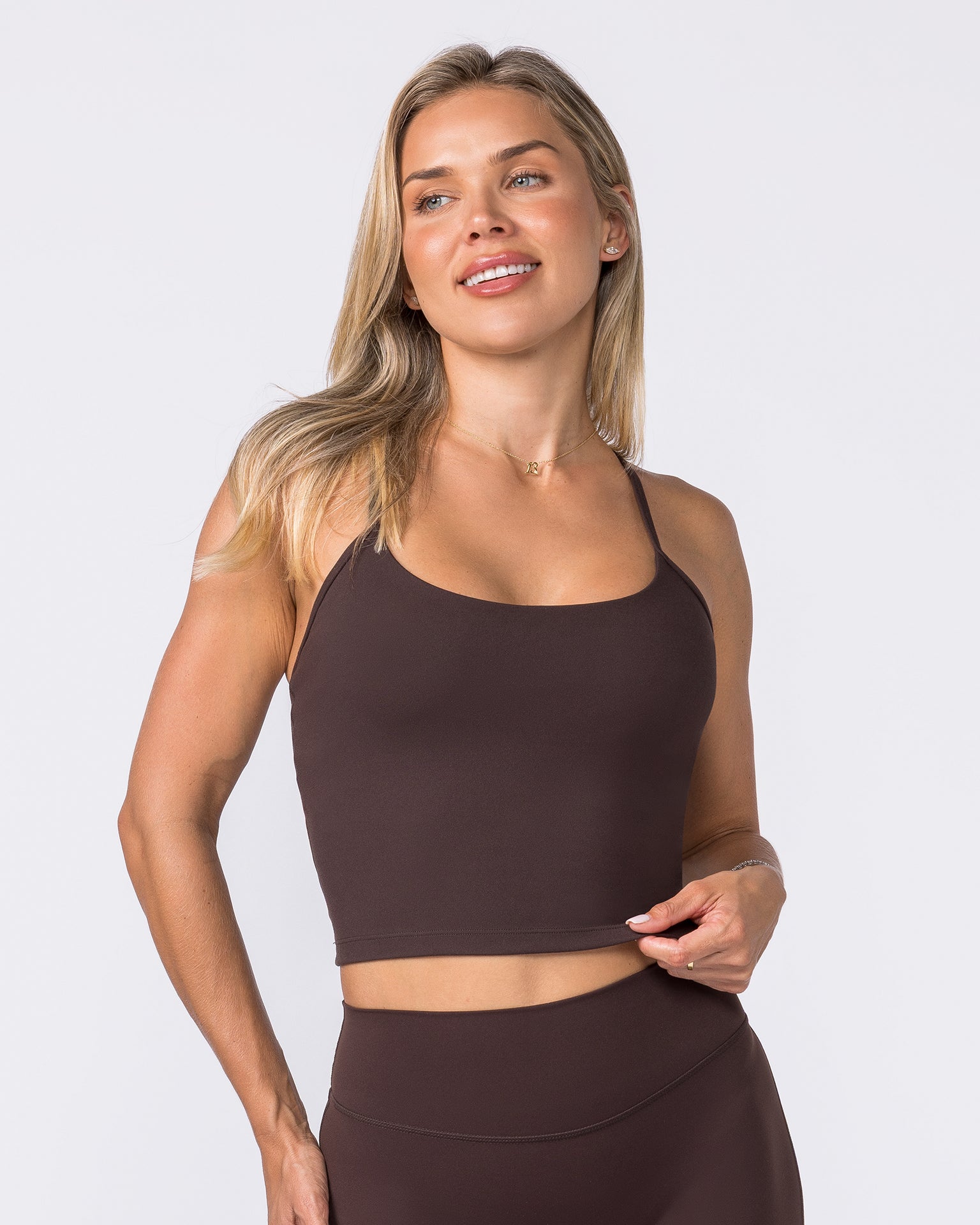 Stride Bra Tank - Cocoa-Singlets & Tanks-XXS-042613COCOA-XXS-MNAPPRL50171-3-Muscle Nation