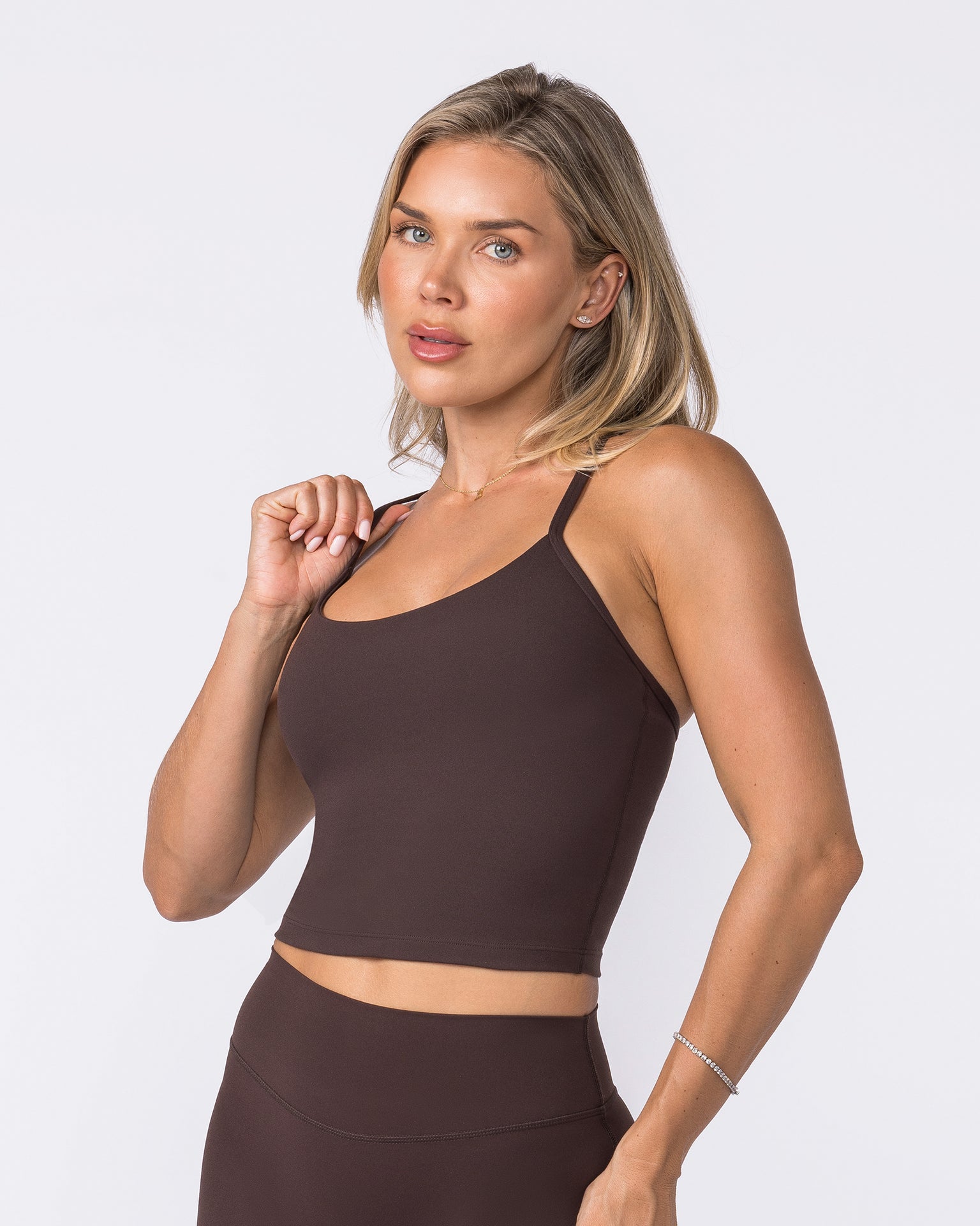 Stride Bra Tank - Cocoa-Singlets & Tanks-XXS-042613COCOA-XXS-MNAPPRL50171-4-Muscle Nation