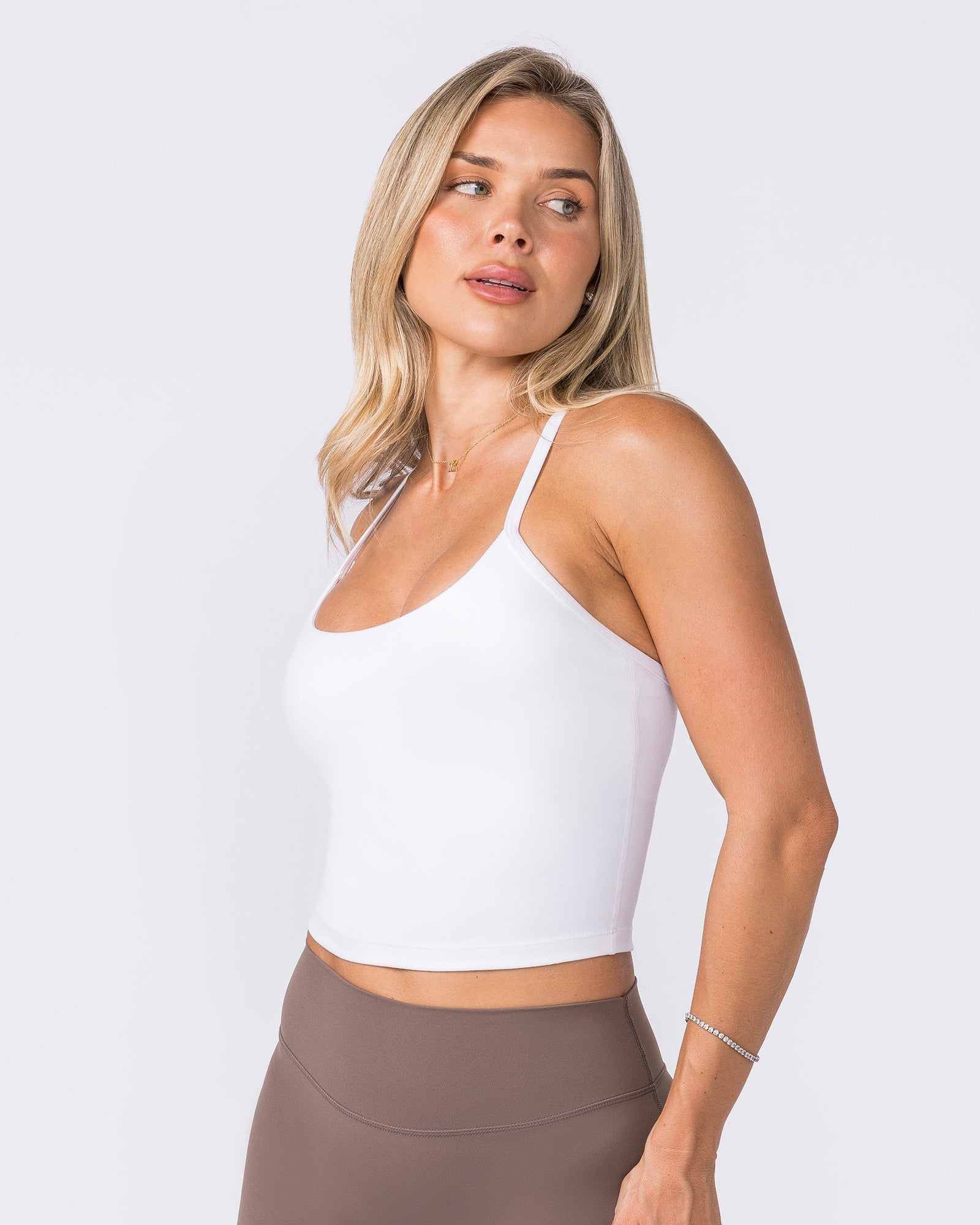 Stride Bra Tank - White-Singlets & Tanks-XXS-042613WHT-XXS-MNAPPRL50153-3-Muscle Nation