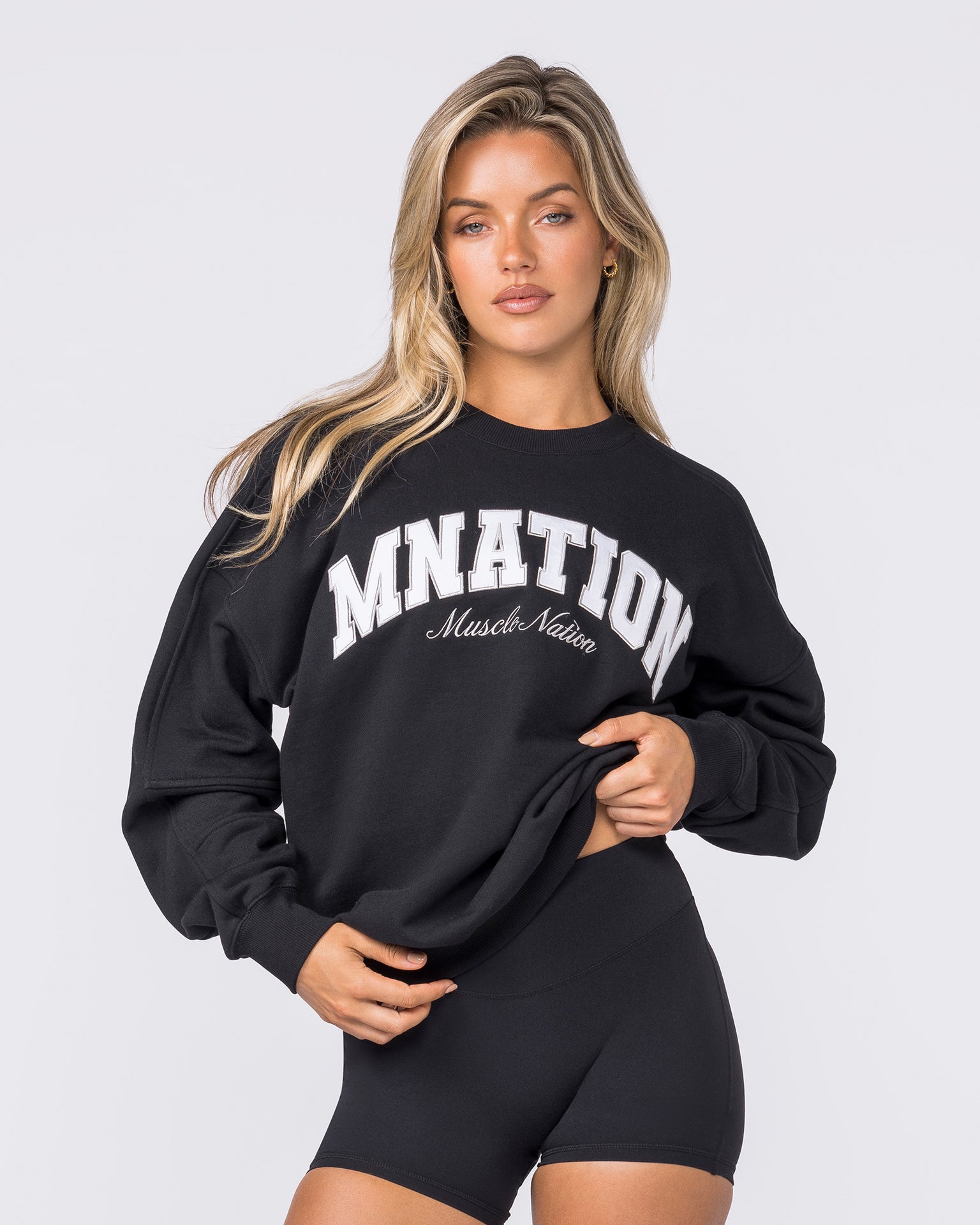 Studio Boxy Pullover - Black-Jumpers & Hoodies-XXS-032620BLK-XXS-MNAPPRL49260-3-Muscle Nation