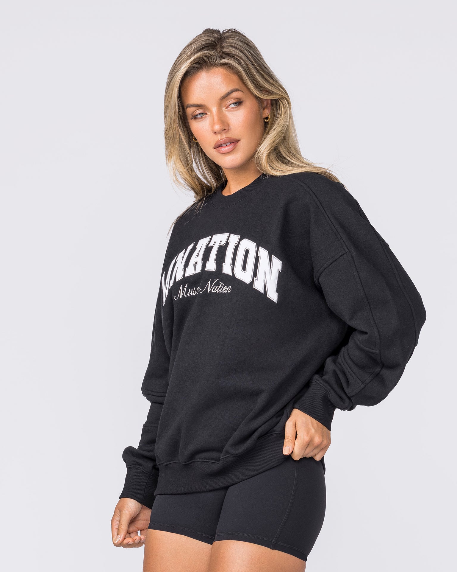 Studio Boxy Pullover - Black-Jumpers & Hoodies-XXS-032620BLK-XXS-MNAPPRL49260-4-Muscle Nation