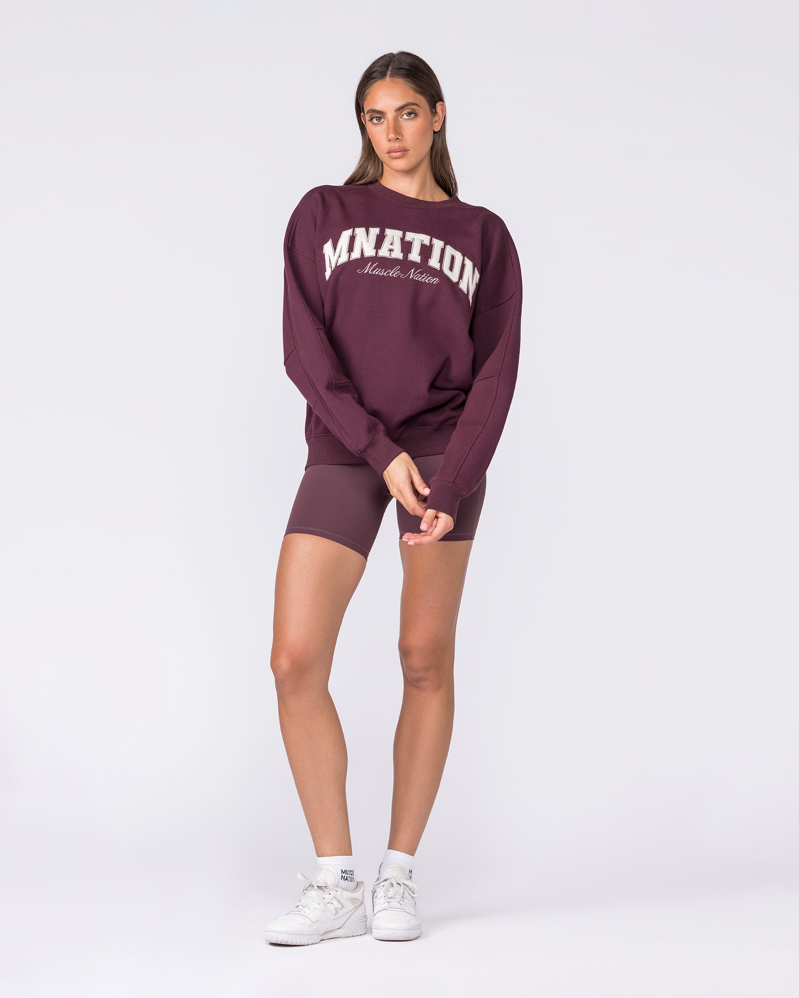 Studio Boxy Pullover - Dark Cherry-Jumpers & Hoodies-XXS-032620DKCHRY-XXS-MNAPPRL49251-6-Muscle Nation