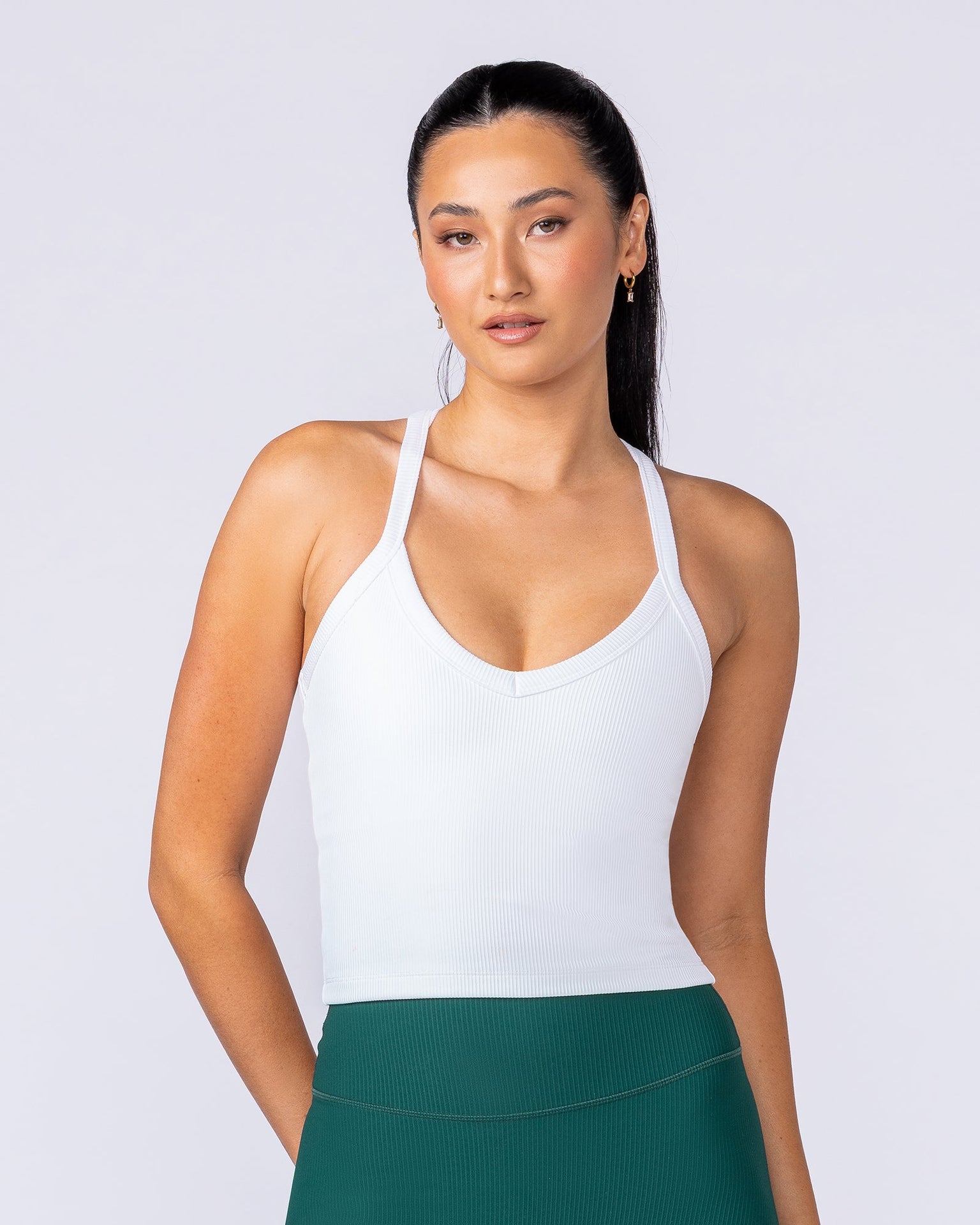 Stunner Rib Bra Tank - White-Singlets & Tanks-XXS-112510WHT-XXS-MNAPPRL46610-1-Muscle Nation