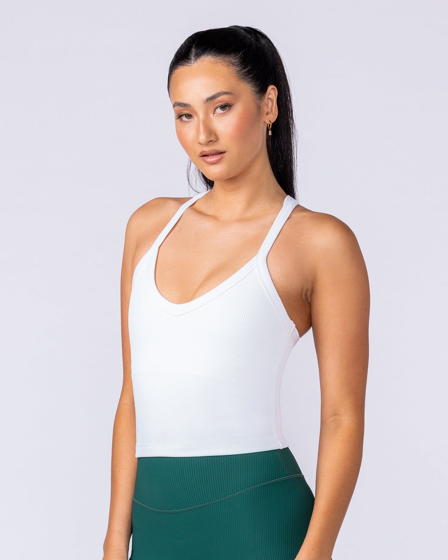 Stunner Rib Bra Tank - White-Singlets & Tanks-XXS-112510WHT-XXS-MNAPPRL46610-3-Muscle Nation