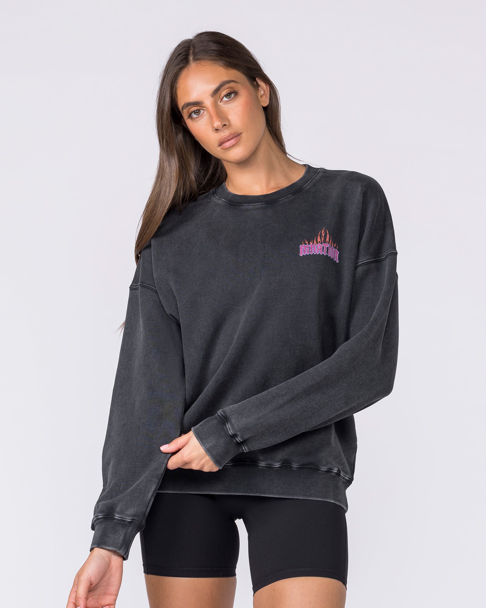 Surge Boxy Vintage Pullover - Washed Black-Jumpers & Hoodies-XXS-032622WSHBLK-XXS-MNAPPRL49278-2-Muscle Nation