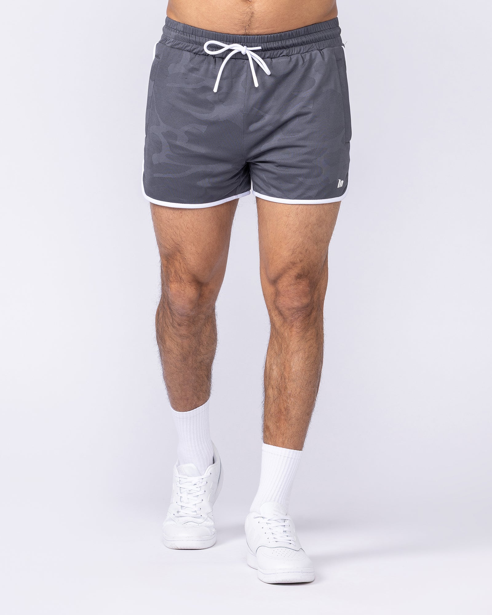 Tech Camo Retro Shorts - Dark Grey Camo-Shorts-S-112550DGRYCAMO-S-MNAPPRL47118-3-Muscle Nation