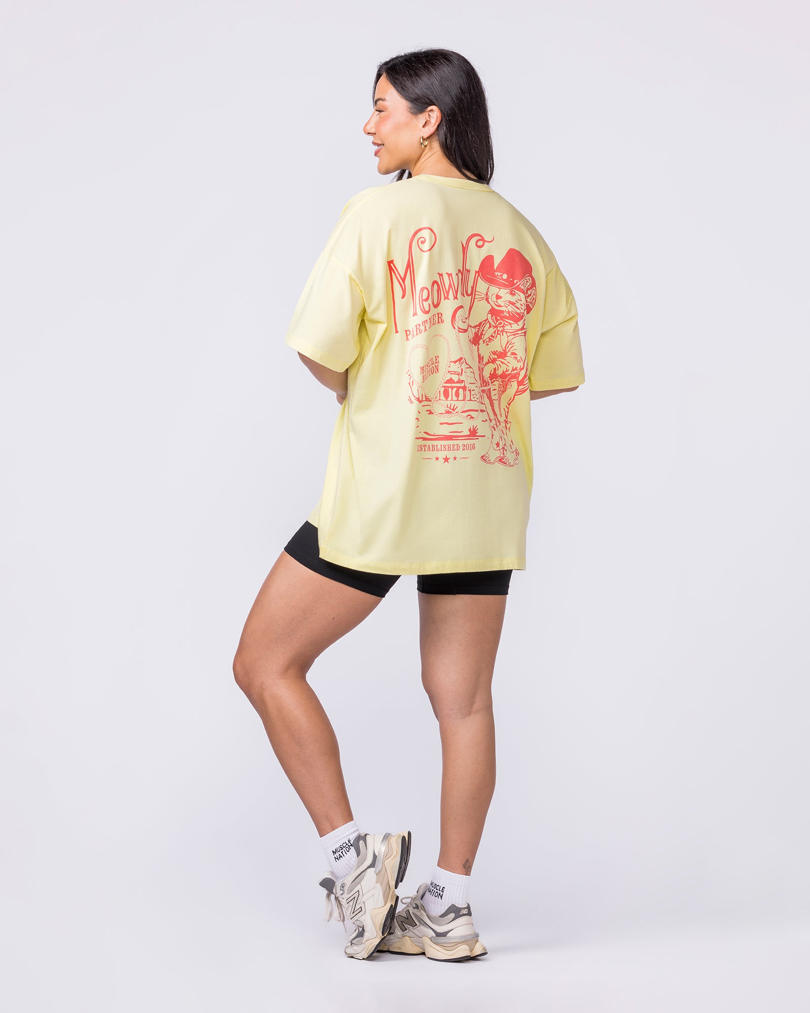 Meowdy Partner Oversized Tee - Limoncello-T-Shirts-XXS-012621LMCO-XXS-MNAPPRL48832-5-Muscle Nation