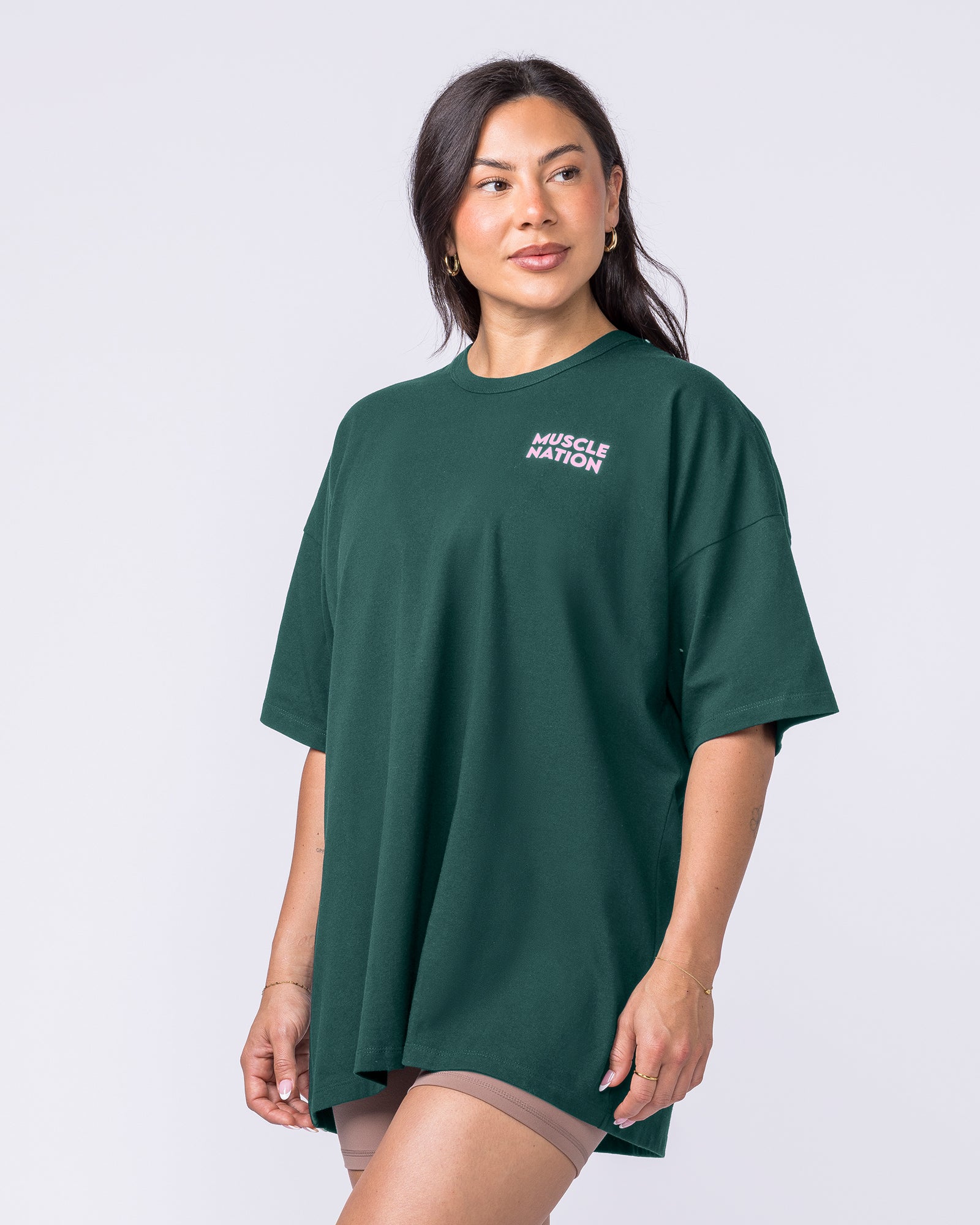 Lifestyle Club Oversized Tee - Sporting Green-T-Shirts-XXS-012620SPTGRN-XXS-MNAPPRL48814-3-Muscle Nation