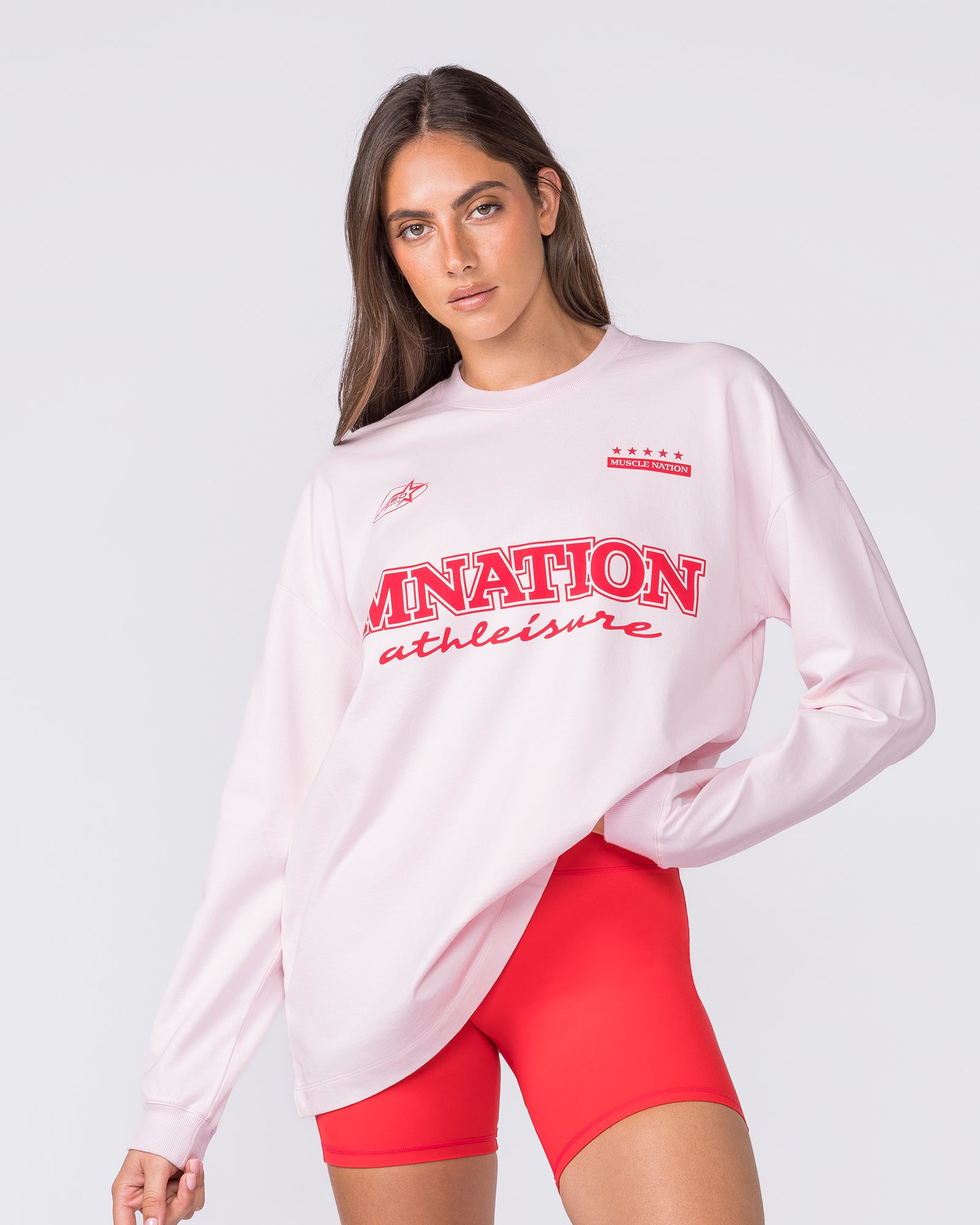 United Loopback Oversized Long Sleeve Top - Babydoll-Long Sleeve T-Shirts-XXS-032617BBYDL-XXS-MNAPPRL49422-3-Muscle Nation
