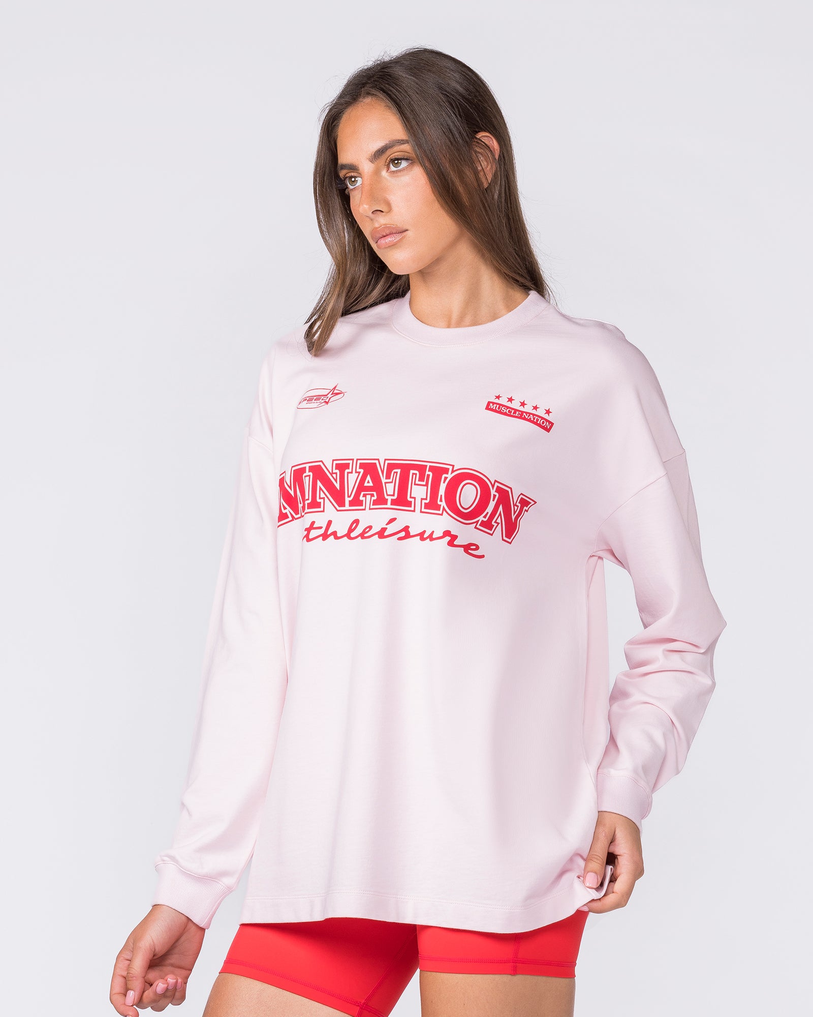 United Loopback Oversized Long Sleeve Top - Babydoll-Long Sleeve T-Shirts-XXS-032617BBYDL-XXS-MNAPPRL49422-4-Muscle Nation