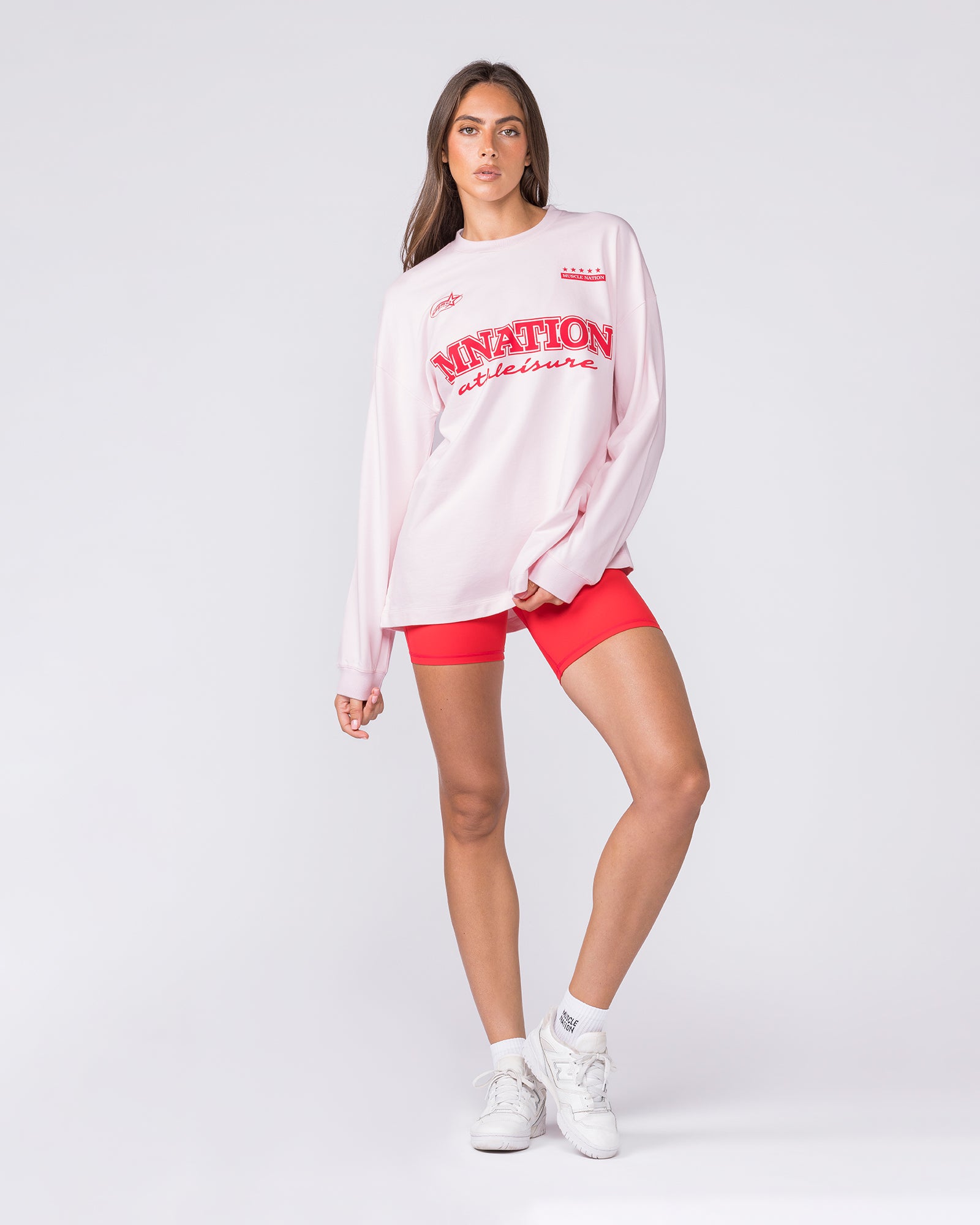 United Loopback Oversized Long Sleeve Top - Babydoll-Long Sleeve T-Shirts-XXS-032617BBYDL-XXS-MNAPPRL49422-6-Muscle Nation