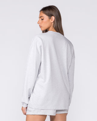 United Loopback Oversized Long Sleeve Top - Snow Grey Marl-Long Sleeve T-Shirts-XXS-032617SNGRYMR-XXS-MNAPPRL49413-2-Muscle Nation