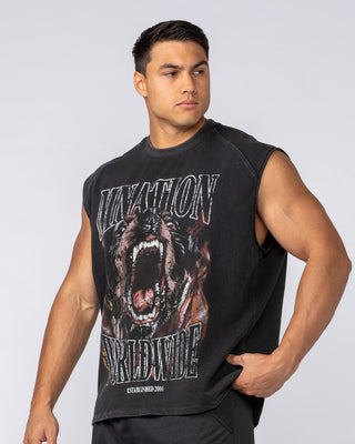Unleashed Oversized Vintage Boxy Muscle Tank - Washed Black-Singlets & Tanks-XS-092525WSHBLK-XS-MNAPPRL44344-2-Muscle Nation