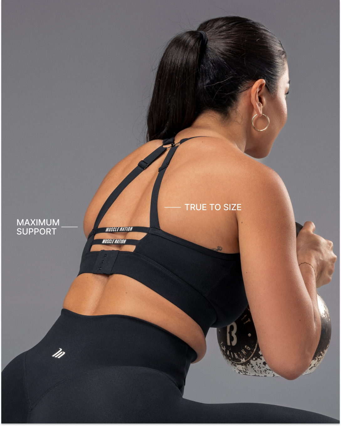 Elite Support Bra - Black-Sports Bras-XXS-112423BLK-XXS-MNAPPRL33316-4-Muscle Nation