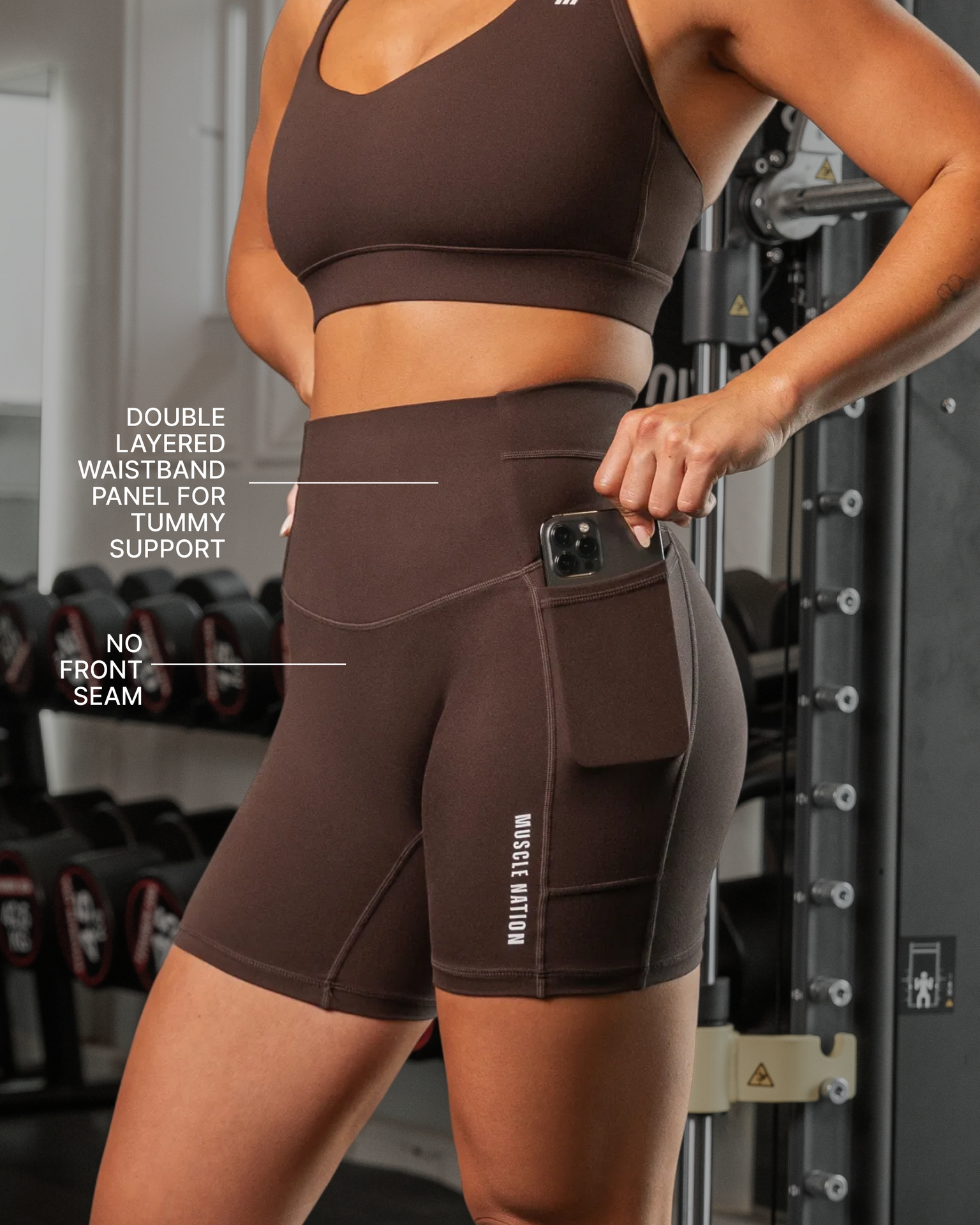 Unrivalled Everyday Pocket Bike Shorts - Cocoa-Shorts-XXS-022503COCOA-XXS-MNAPPRL44009-3-Muscle Nation