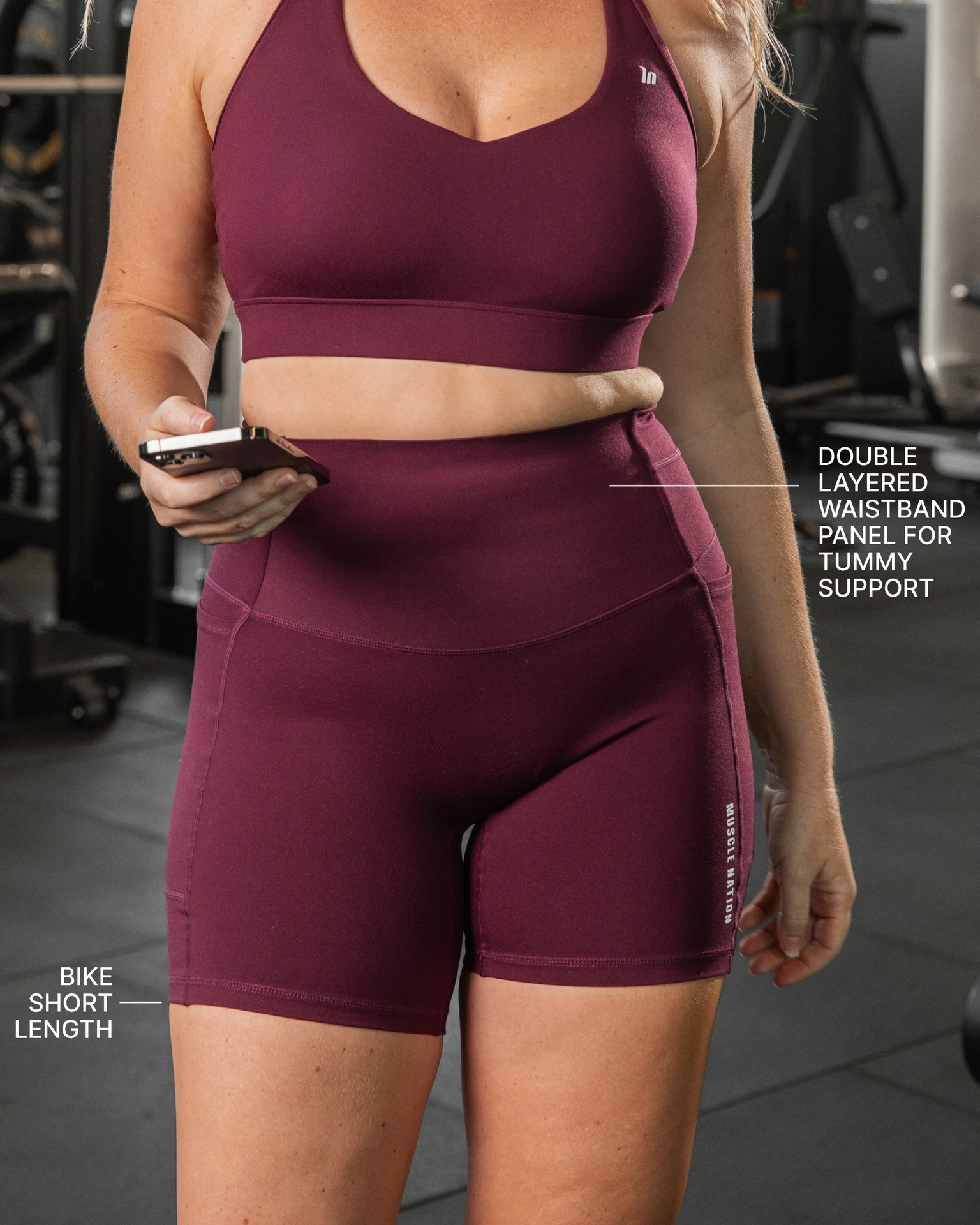 Unrivalled Everyday Pocket Bike Shorts - Sangria-Shorts-XXS-022503SGRA-XXS-MNAPPRL44010-10-Muscle Nation