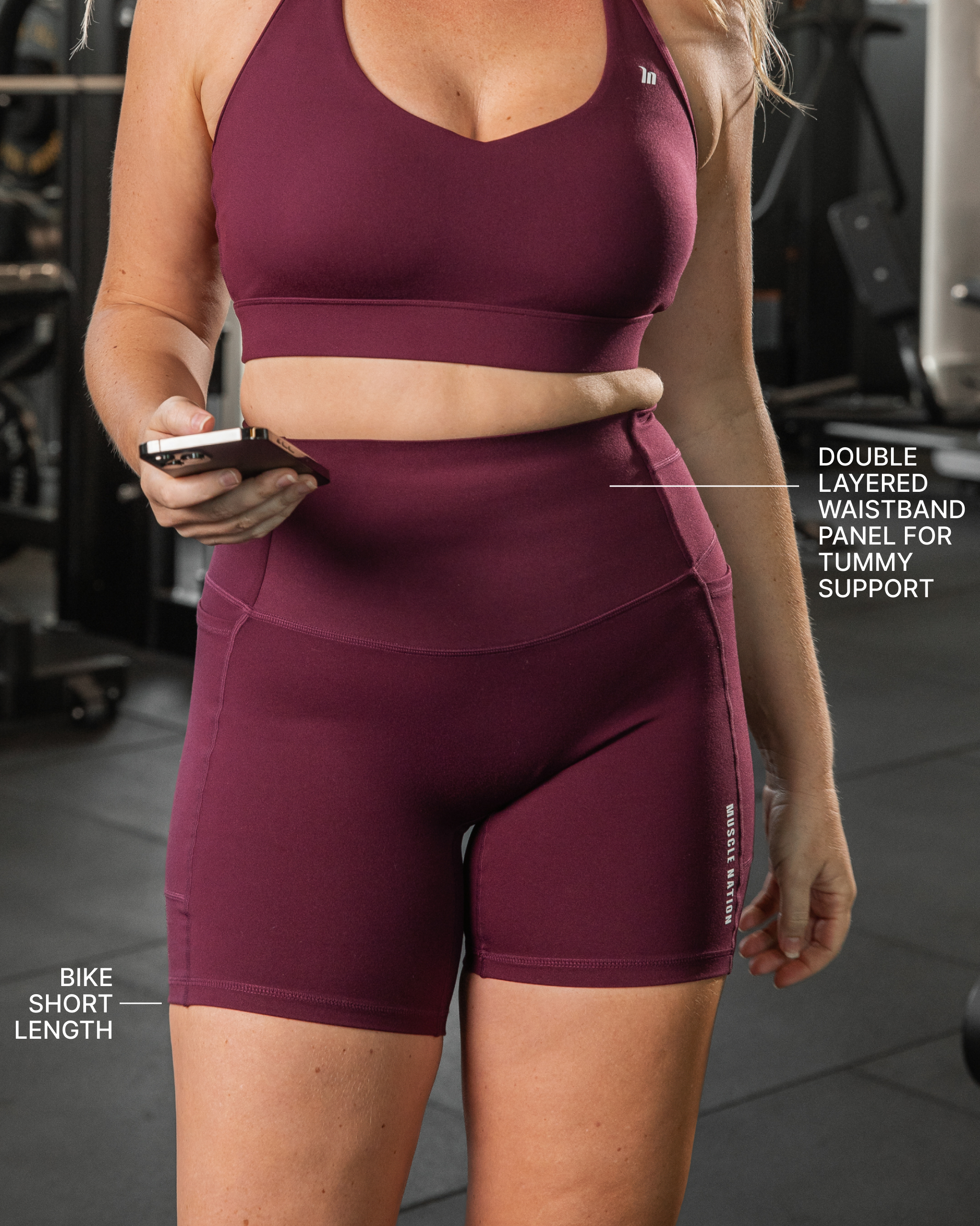 Unrivalled Everyday Pocket Bike Shorts - Sangria-Shorts-XXS-022503SGRA-XXS-MNAPPRL44010-10-Muscle Nation