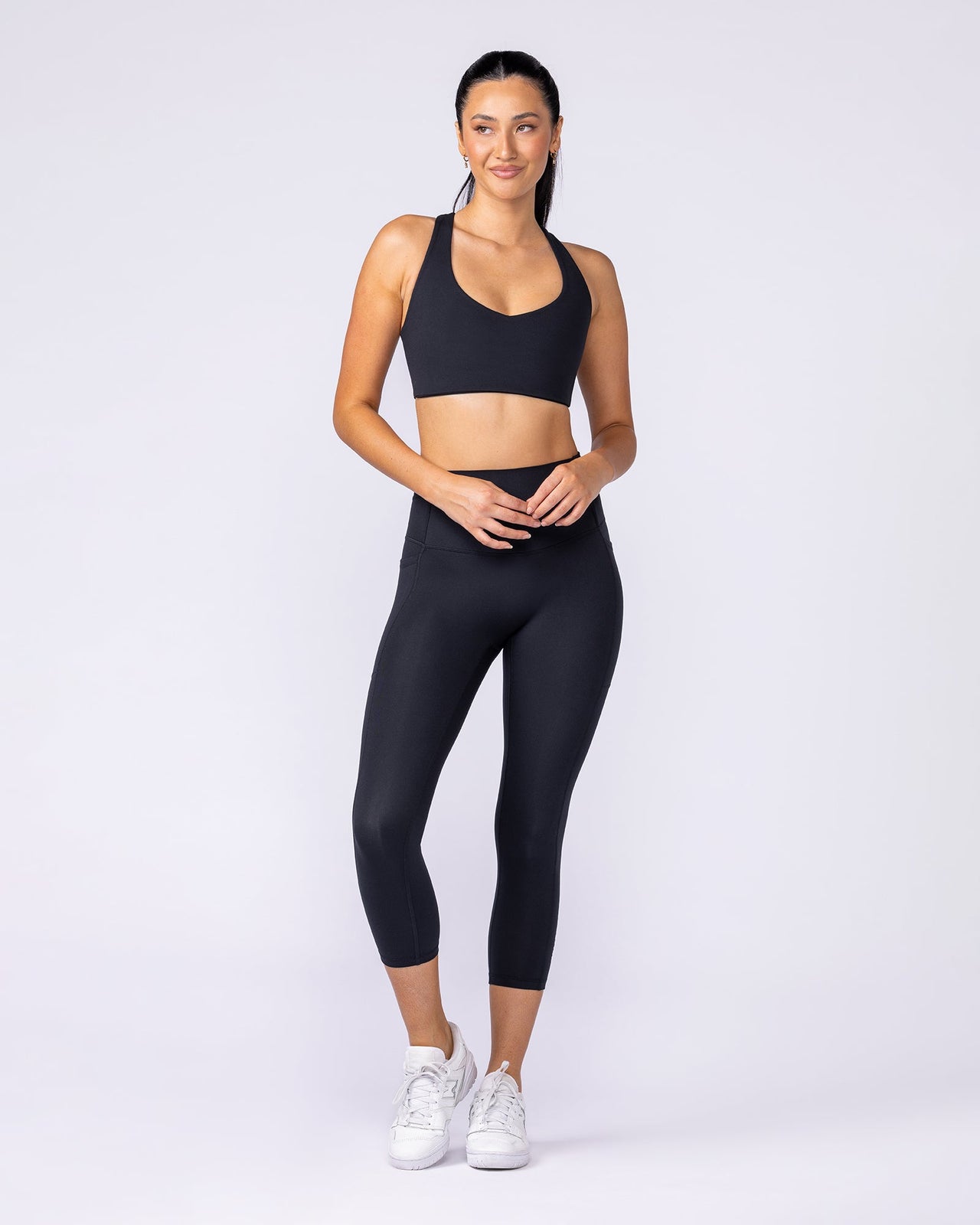 Unrivalled Everyday Pocket 7/8 Leggings Black - Muscle Nation women's leggings, view 6