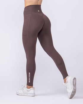Unrivalled Everyday Pocket Ankle Leggings - Cola-Leggings-XXS-022611COLA-XXS-MNAPPRL48506-1-Muscle Nation