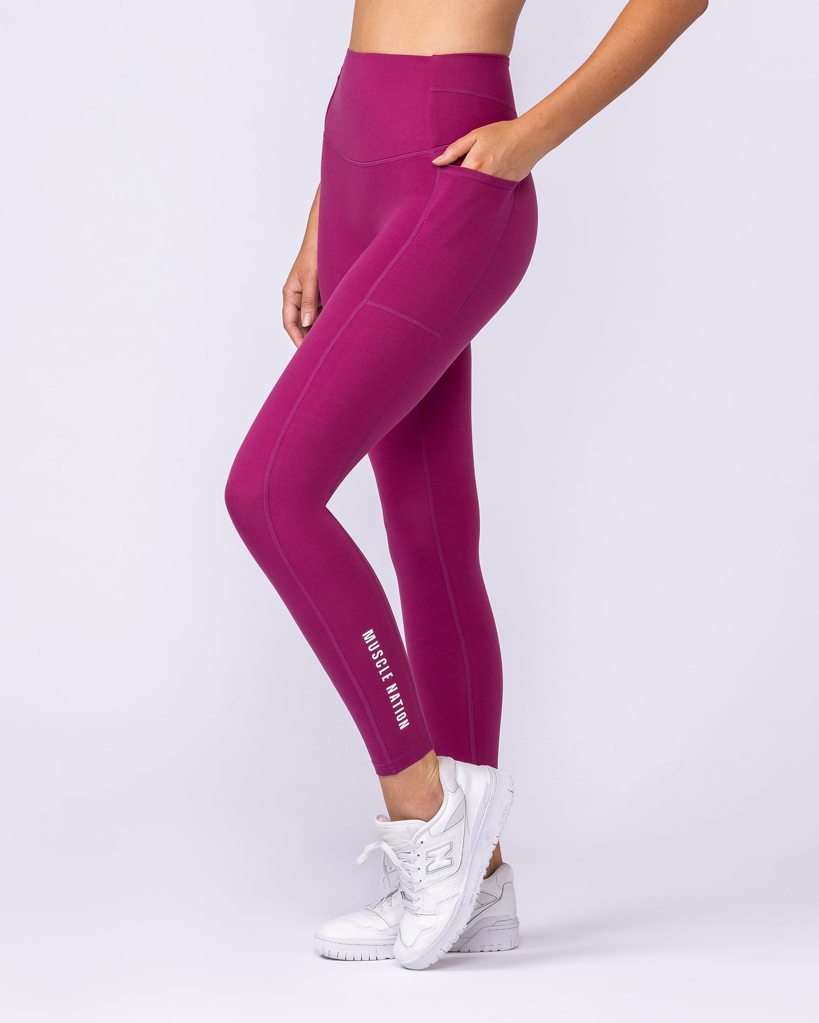 Unrivalled Everyday Pocket Ankle Leggings Raspberry Quartz - Muscle Nation women's leggings