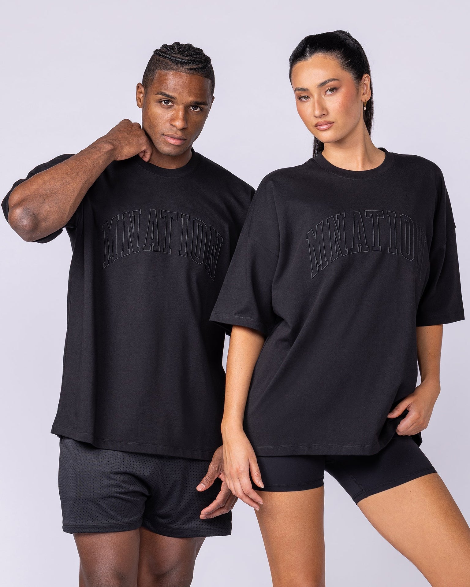 Varsity Oversized Boxy Tee - Black-T-Shirts-XS-112566BLK-XS-MNAPPRL47155-6-Muscle Nation