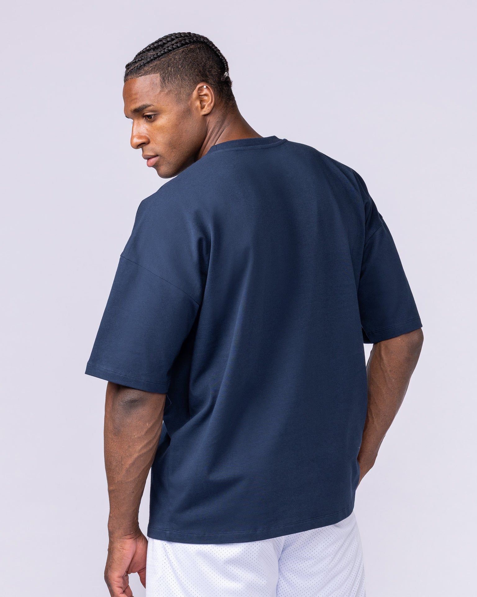 Varsity Oversized Boxy Tee - Navy-T-Shirts-XS-112566NAVY-XS-MNAPPRL47147-3-Muscle Nation