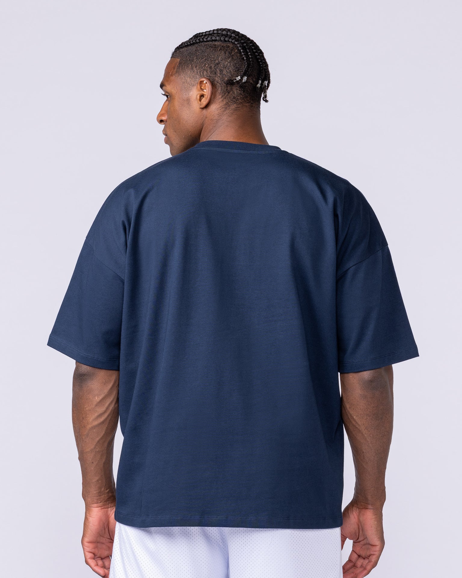 Varsity Oversized Boxy Tee - Navy-T-Shirts-XS-112566NAVY-XS-MNAPPRL47147-5-Muscle Nation