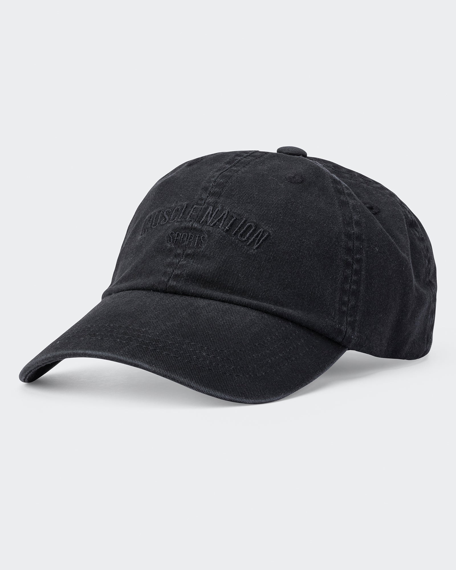 Distressed Dad Cap-Headwear-Washed Black-AC062254WSHBLK-ONE-MNAPPRL25351-2-Muscle Nation
