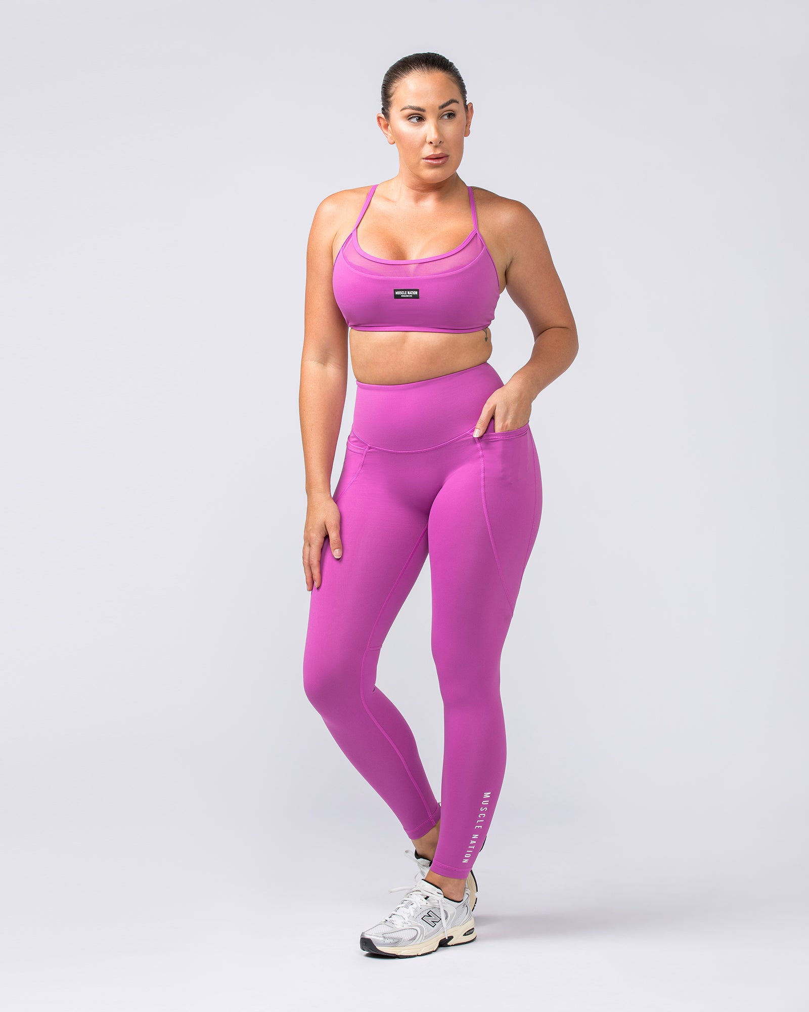 Signature Boost Pocket Ankle Length Leggings - Dahlia-Leggings-XXS-112350DAHLIA-XXS-MNAPPRL27221-6-Muscle Nation