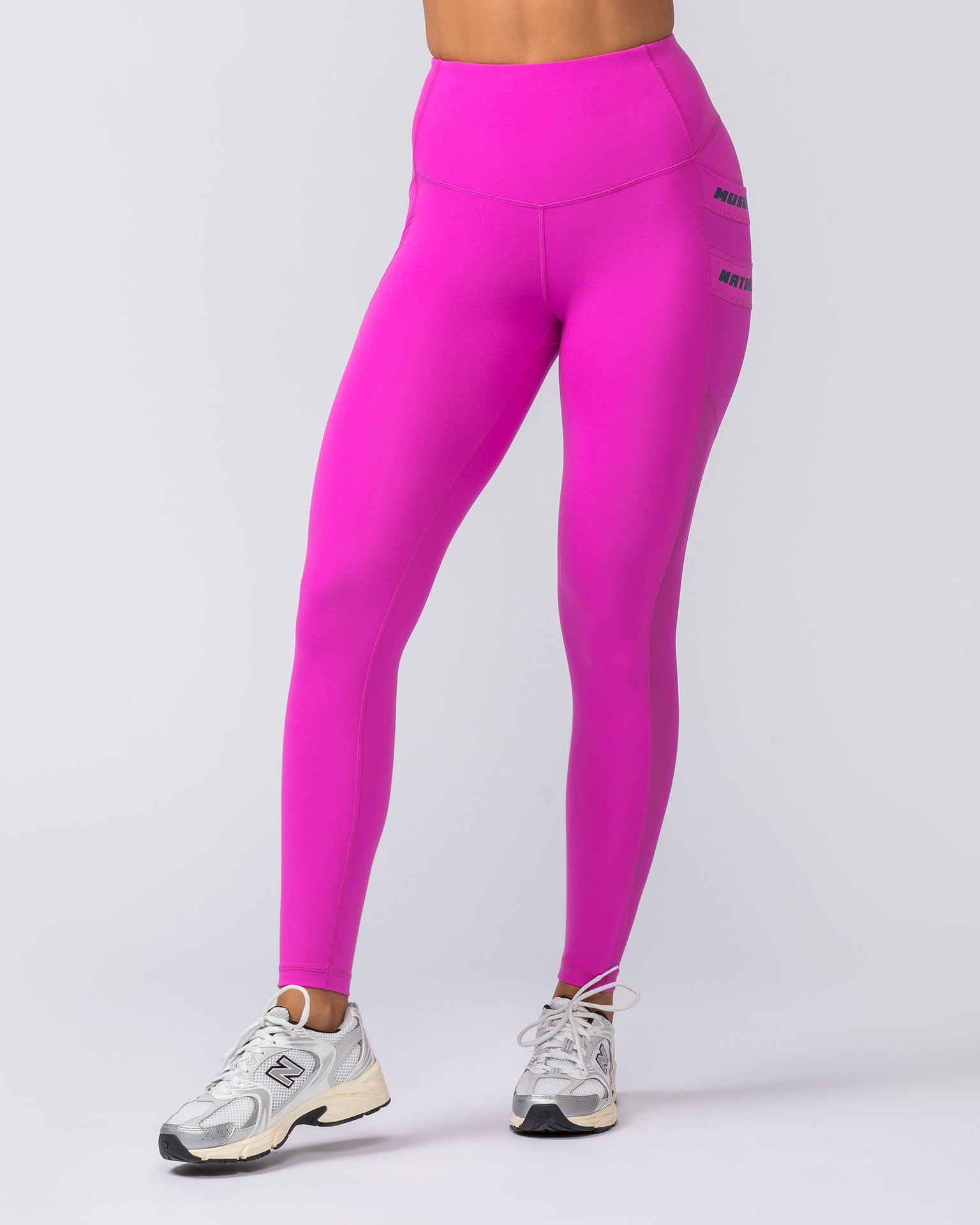 Amplify Pocket Ankle Length Leggings - Hyper Fuchsia-Leggings-XXS-112371HYPFUCSIA-XXS-MNAPPRL27686-3-Muscle Nation