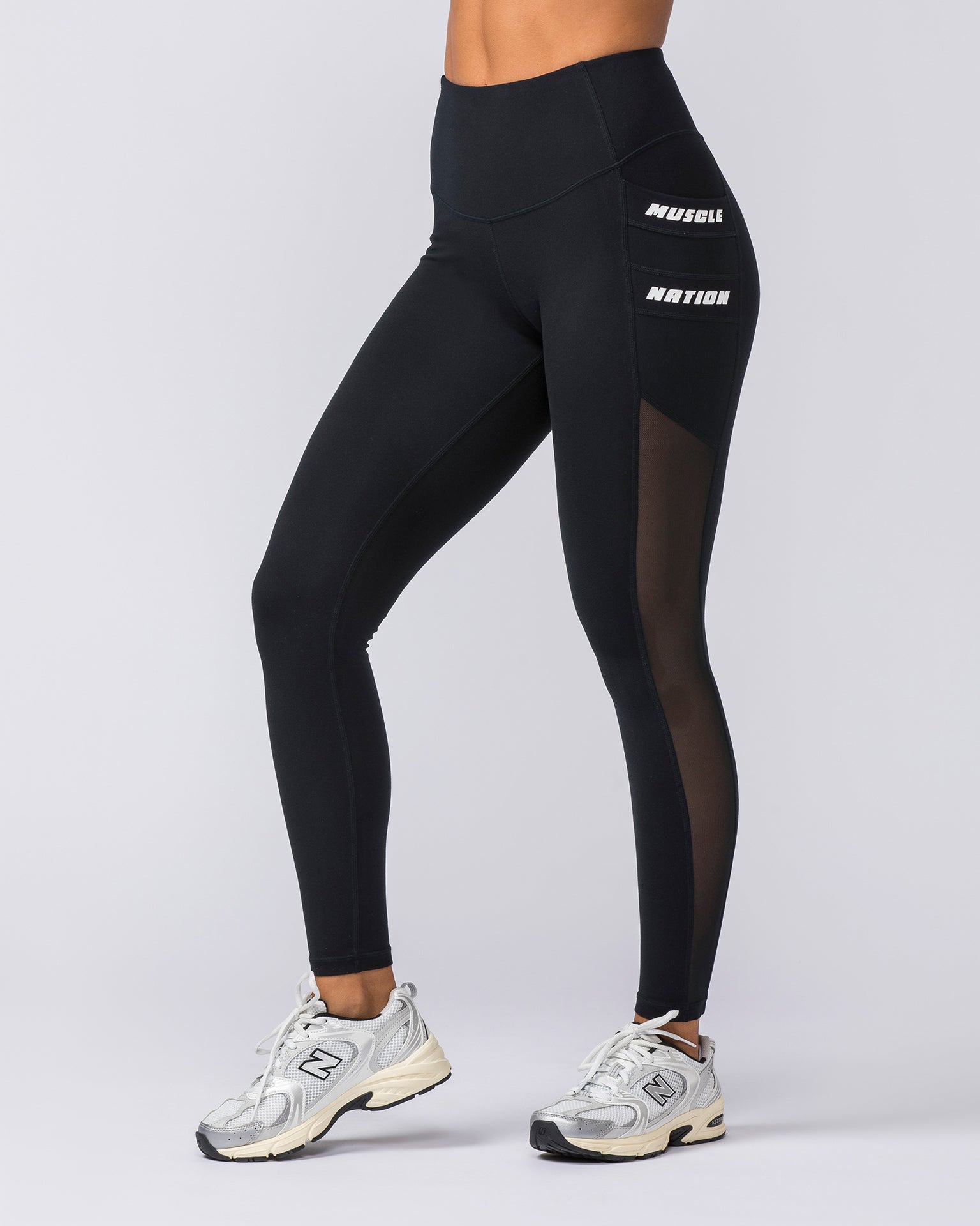 Amplify Pocket Ankle Length Leggings - Black-Leggings-XXS-112371BLK-XXS-MNAPPRL27668-1-Muscle Nation