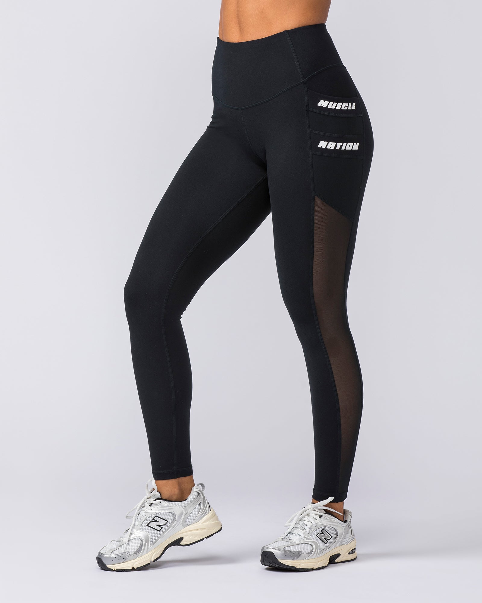 Amplify Pocket Ankle Length Leggings - Black-Leggings-XXS-112371BLK-XXS-MNAPPRL27668-1-Muscle Nation