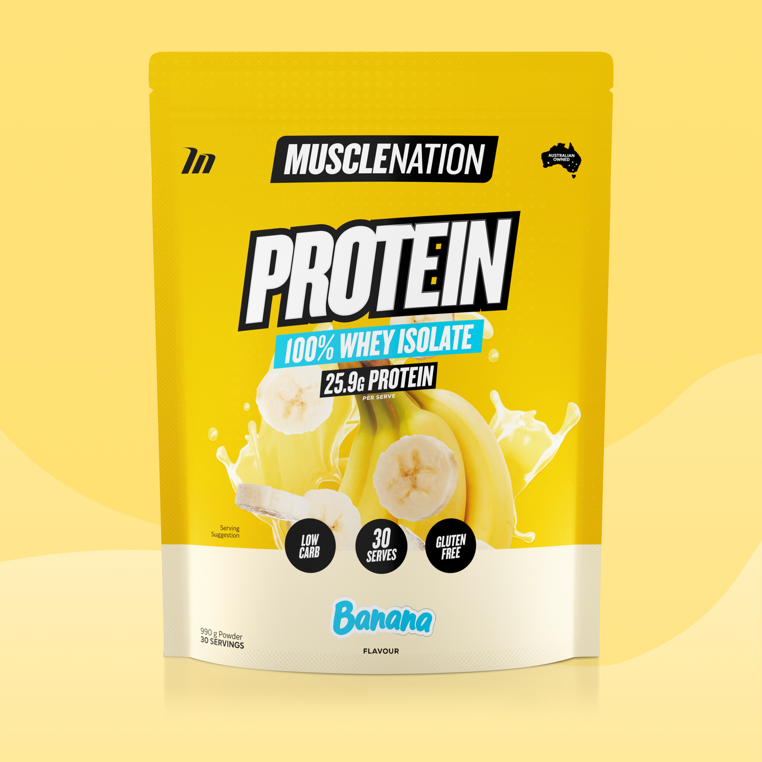 WHEY Protein Isolate - Banana - 30 serves-Whey Protein Powders-MNSUPPS0065-9359054001350-1-Muscle Nation