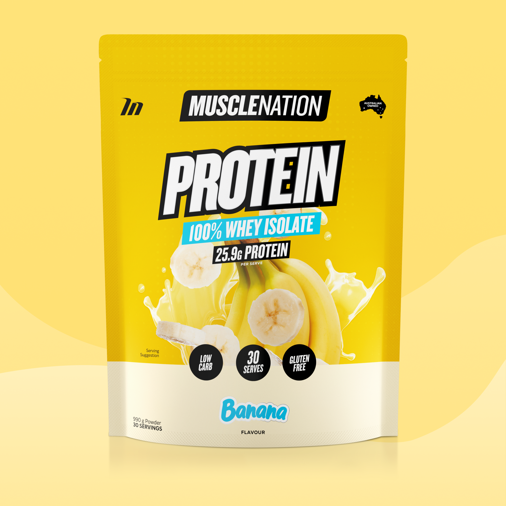 WHEY Protein Isolate - Banana - 30 serves-Whey Protein Powders-MNSUPPS0065-9359054001350-1-Muscle Nation