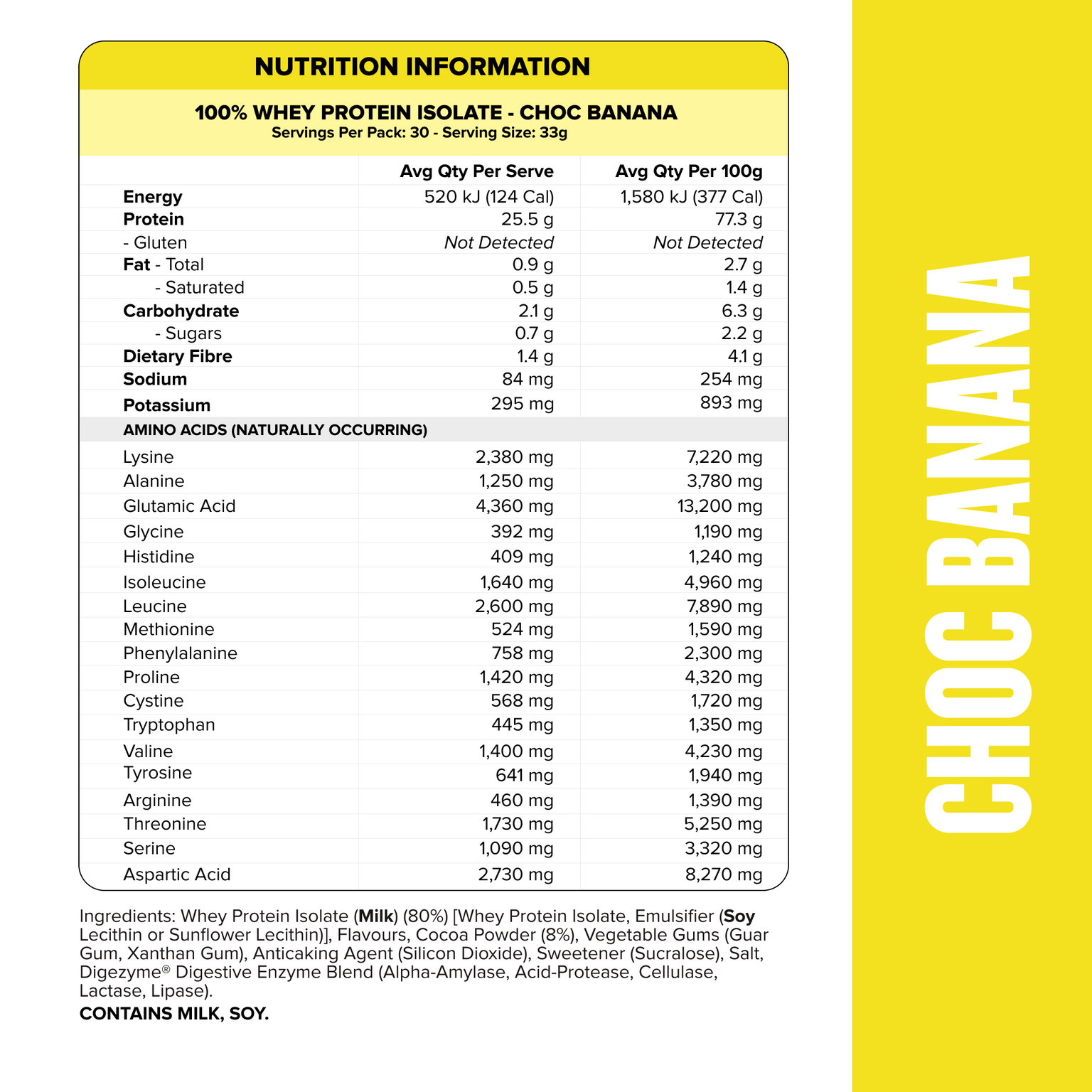 WHEY Protein Isolate - Choc Banana - 30 serves-Whey Protein Powders-MNSUPPS0397-9359054002715-3-Muscle Nation