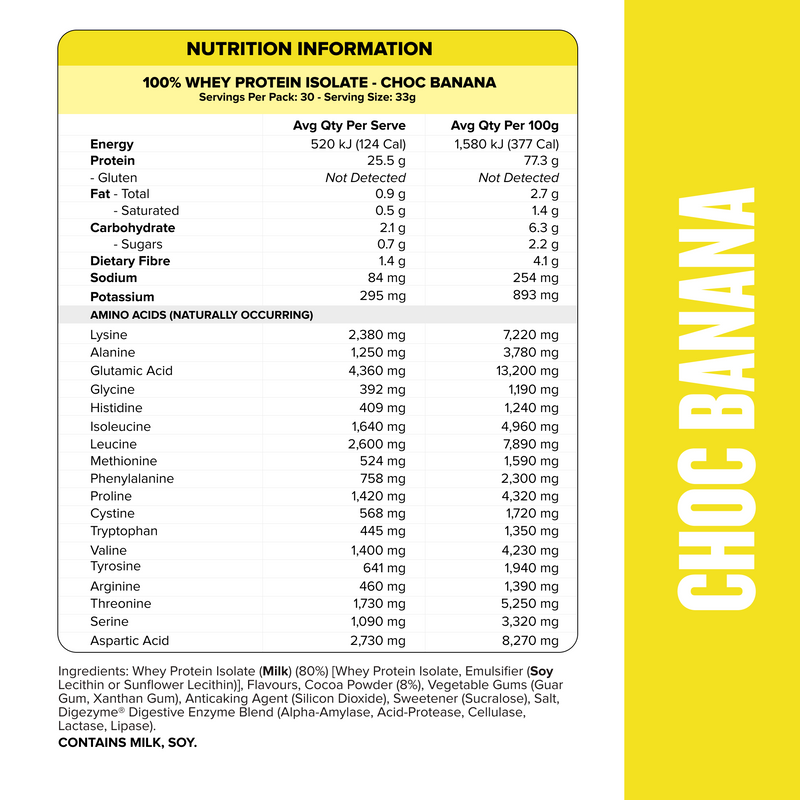 WHEY Protein Isolate - Choc Banana - 30 serves-Whey Protein Powders-MNSUPPS0397-9359054002715-3-Muscle Nation