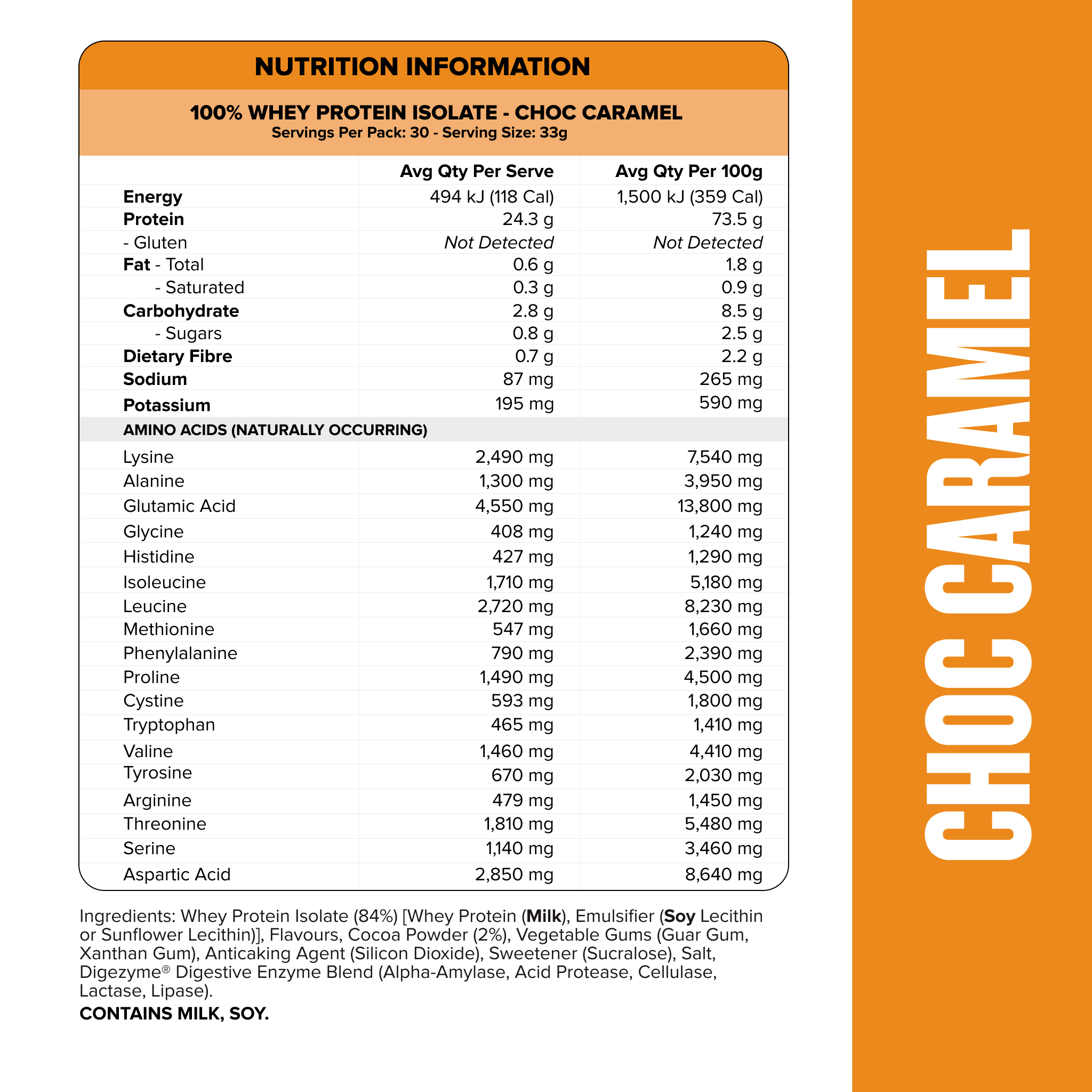 WHEY Protein Isolate - Choc Caramel - 30 serves-Whey Protein Powders-MNSUPPS0325-9359054001367-3-Muscle Nation