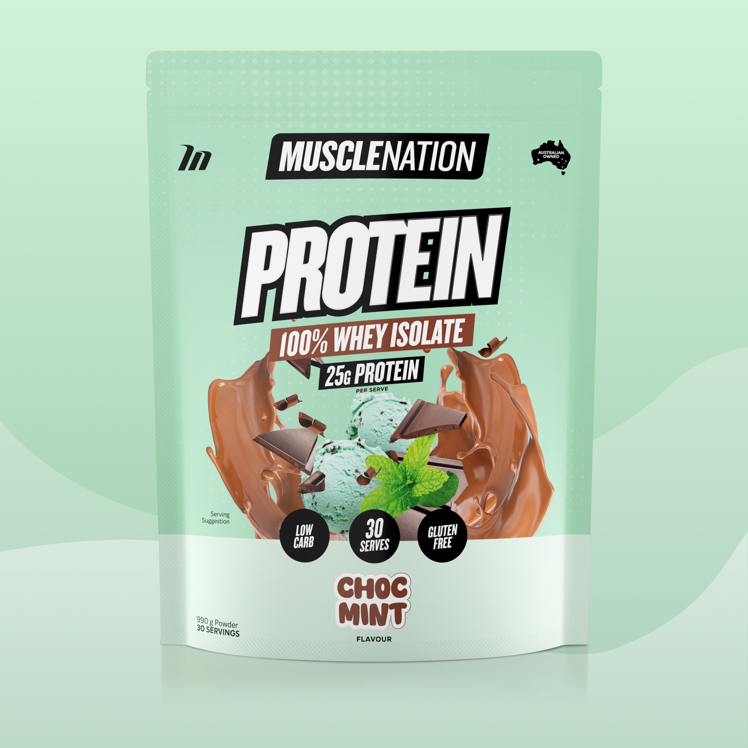 WHEY Protein Isolate - Choc Mint - 30 serves-Whey Protein Powders-MNSUPPS0410-9359054002722-1-Muscle Nation