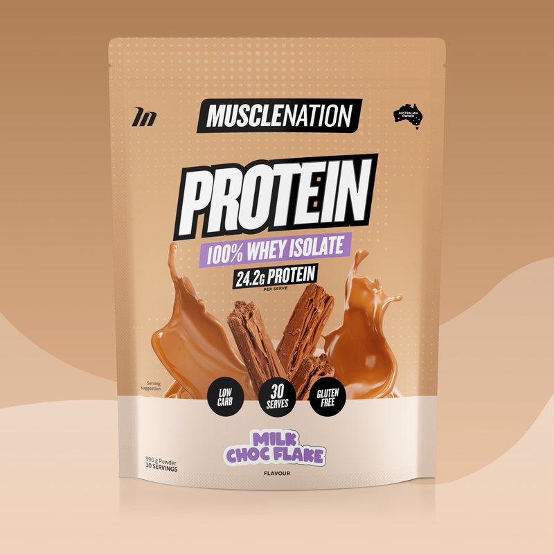 WHEY Protein Isolate - Milk Choc Flake - 30 serves-Whey Protein Powders-MNSUPPS0014-9359054001312-1-Muscle Nation