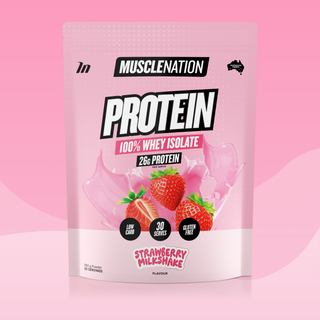 WHEY Protein Isolate - Strawberry Milkshake - 30 serves-Whey Protein Powders-MNSUPPS0321-9359054001343-1-Muscle Nation