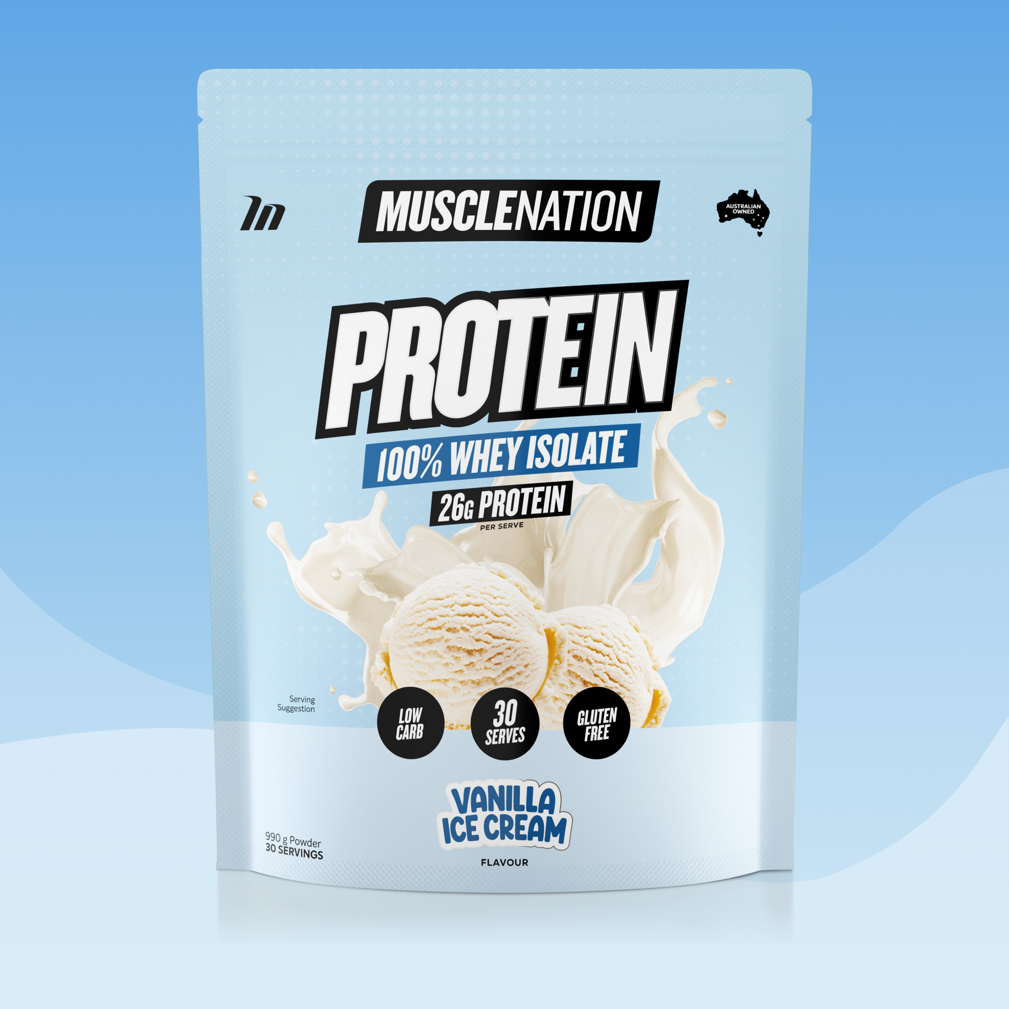 WHEY Protein Isolate - Vanilla Ice Cream - 30 serves-Whey Protein Powders-MNSUPPS0015-9359054001329-1-Muscle Nation