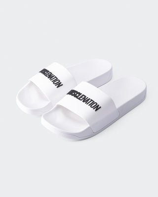 Mens Slides - White-Slides-US 6-MNAPPRL22190-MNAPPRL22190-1-Muscle Nation