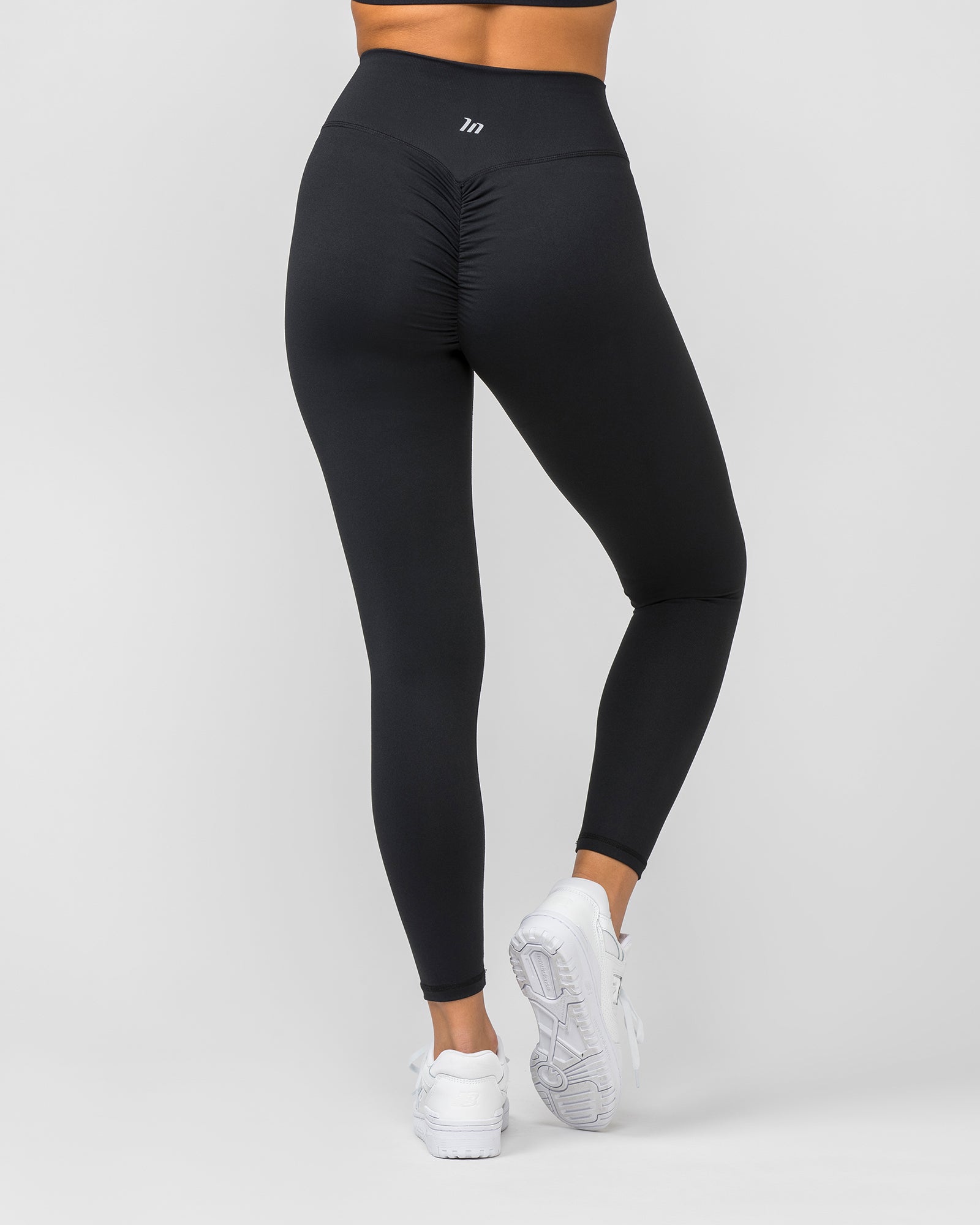 Signature Scrunch Ankle Length Leggings - Black-Leggings-XXS-MNAPPRL7523-MNAPPRL7523-1-Muscle Nation