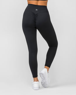 Signature Scrunch Ankle Length Leggings - Black-Leggings-XXS-MNAPPRL7523-MNAPPRL7523-1-Muscle Nation