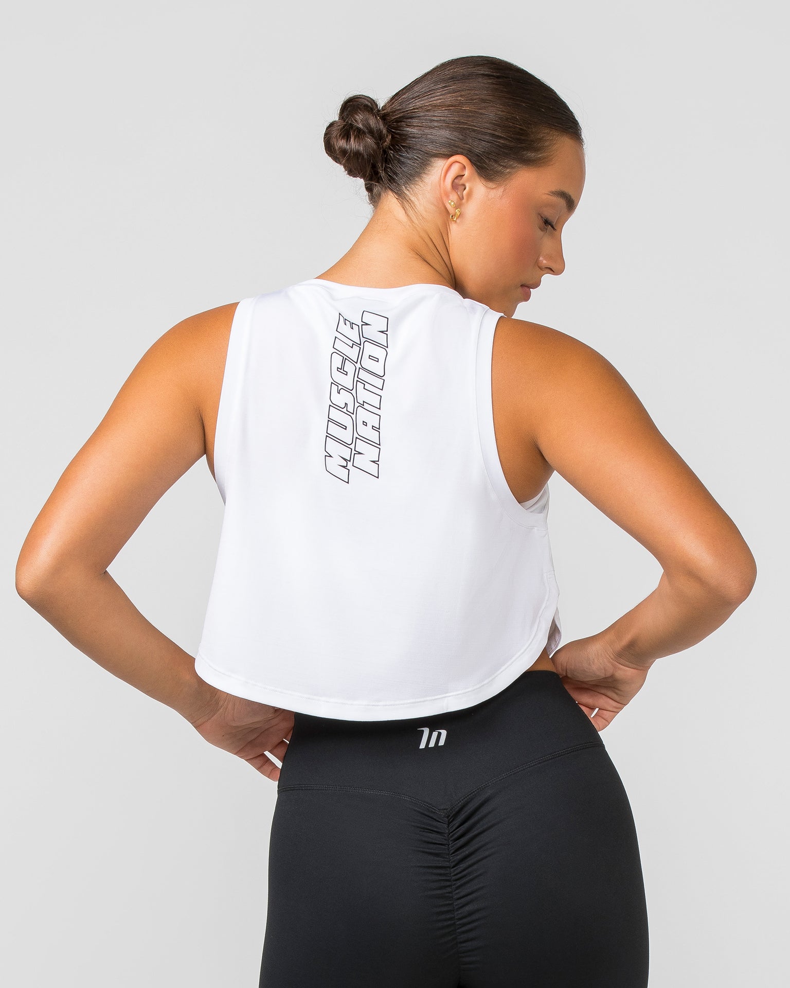 Ignite Cropped Training Tank - White-Singlets & Tanks-XXS-112379WHT-XXS-MNAPPRL28010-4-Muscle Nation
